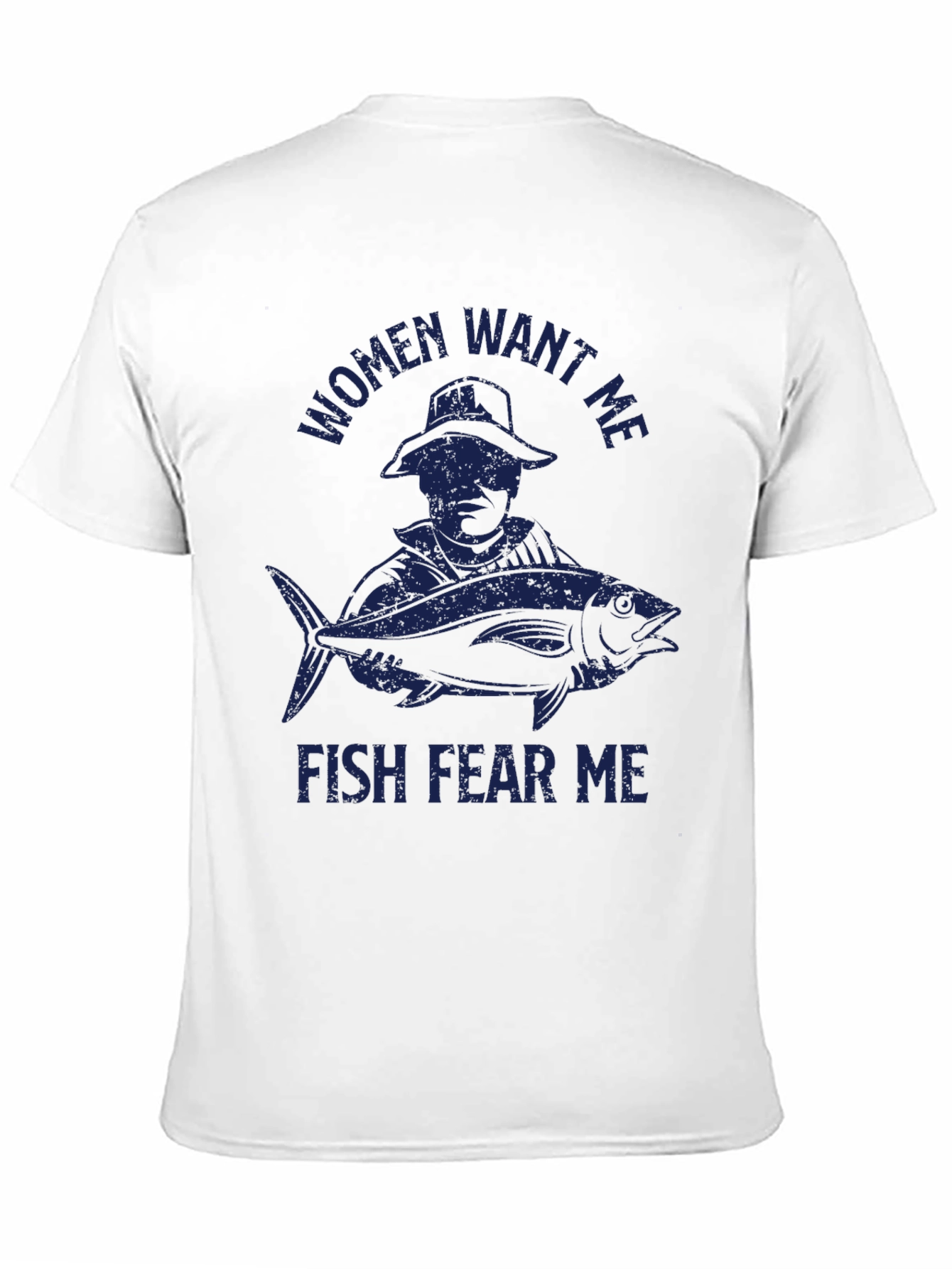 Mens Women Want Me Fish Fear Me Black T-Shirt