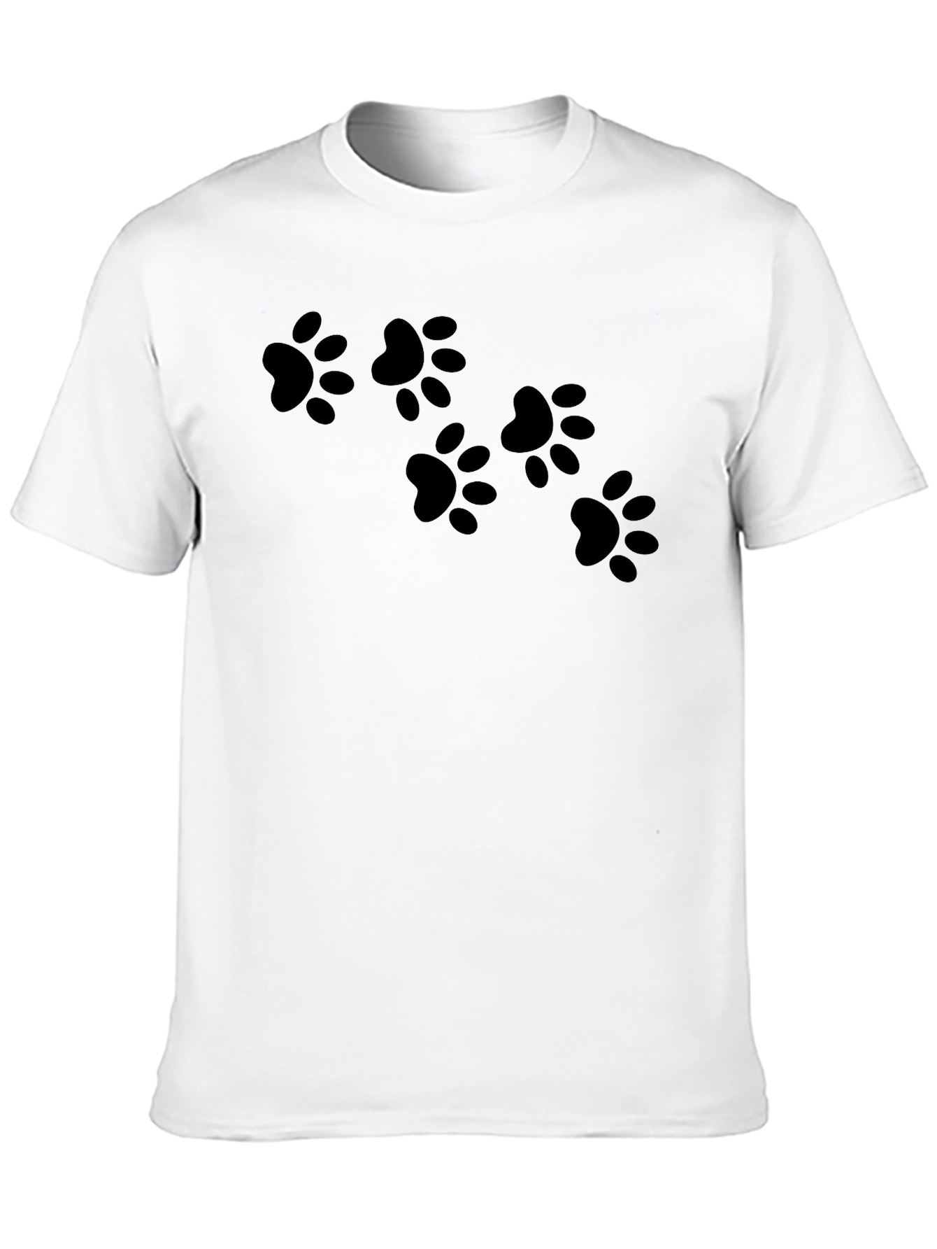 Paw Print Black T-Shirt - Casual & Trendy