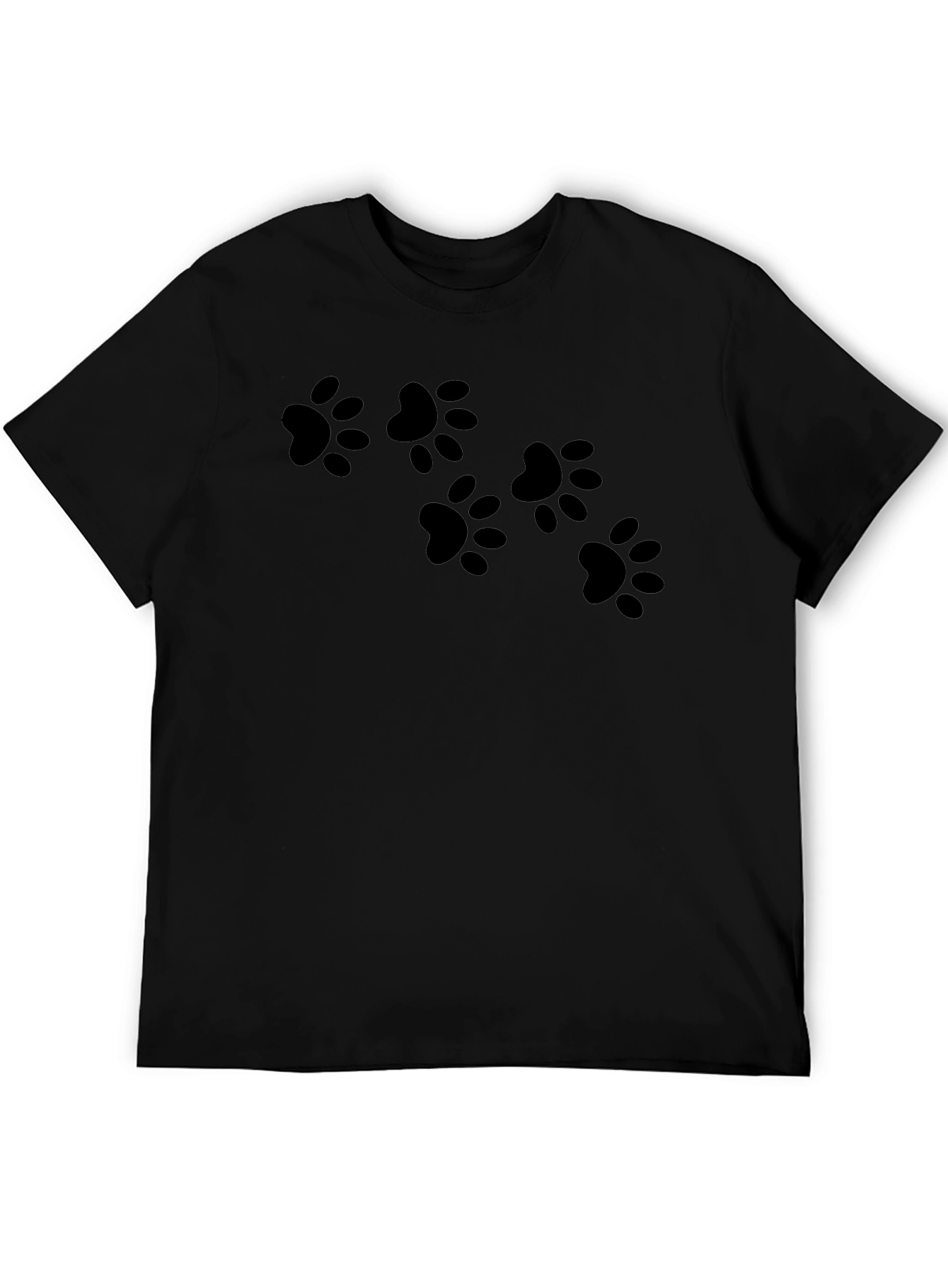 Paw Print Black T-Shirt - Casual & Trendy