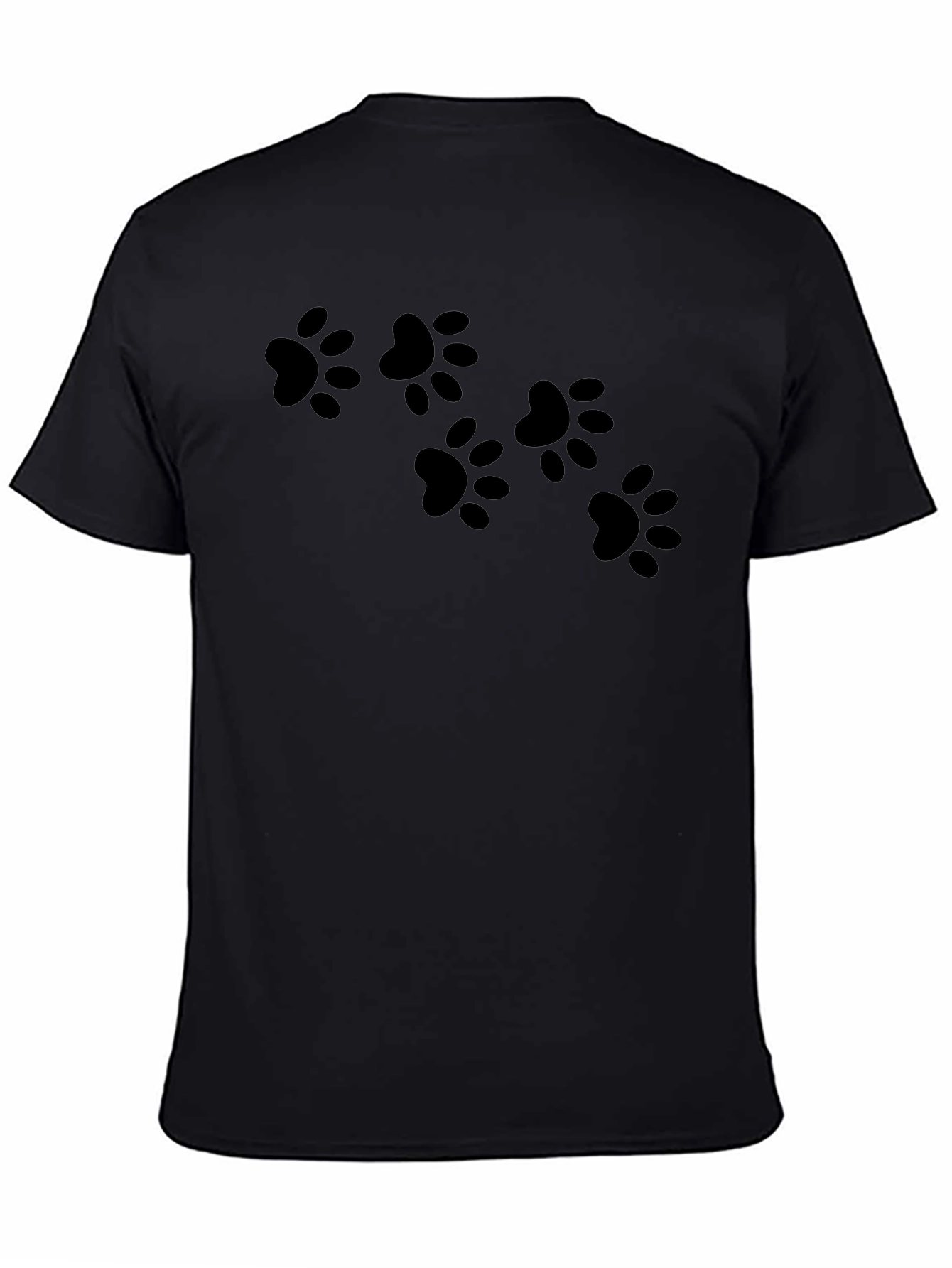 Paw Print Black T-Shirt - Casual & Trendy