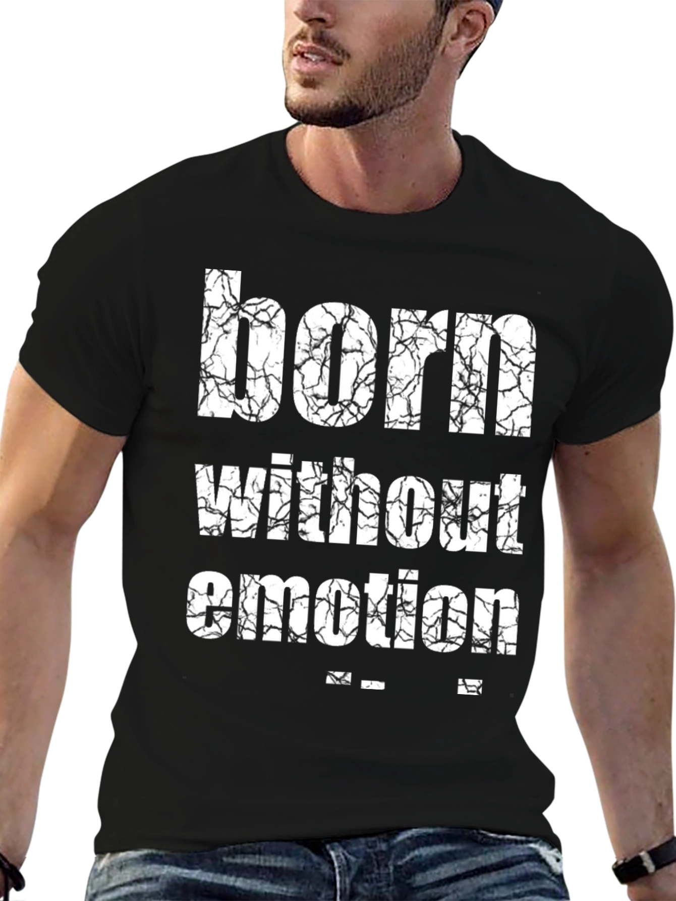 Born Without Emotion Graphic Tee - Black