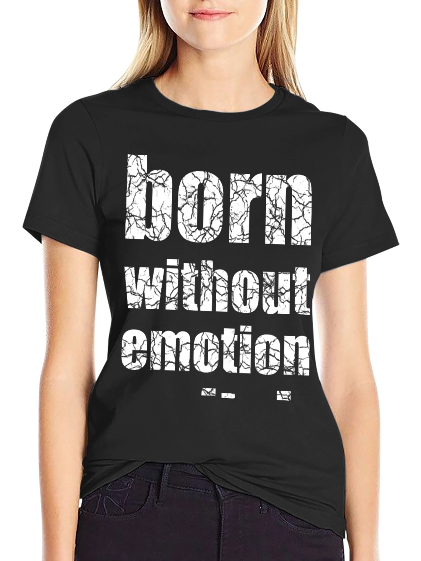 Born Without Emotion Graphic Tee - Black