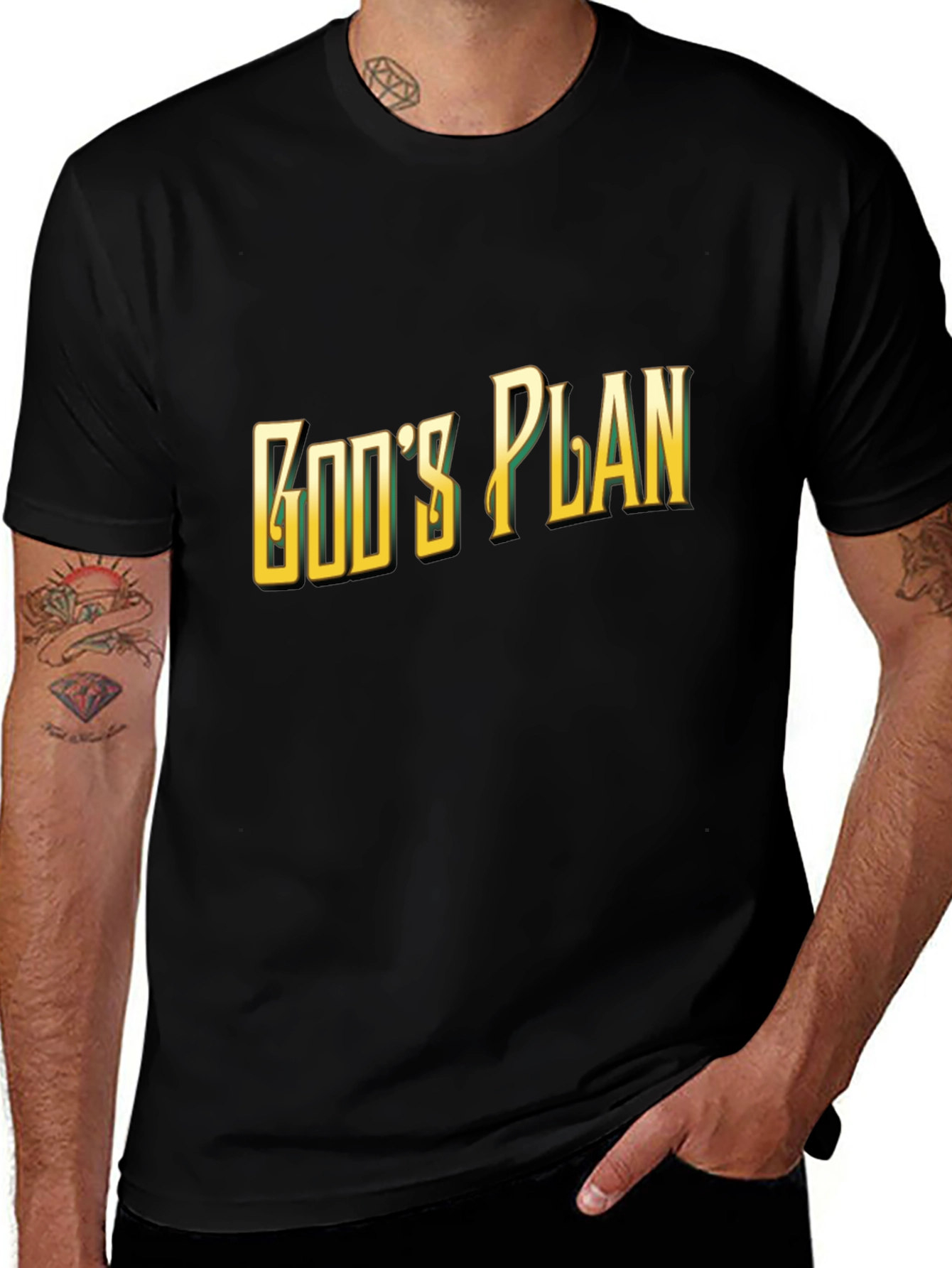 Gods Plan Graphic Tee - Stylish Black T-Shirt