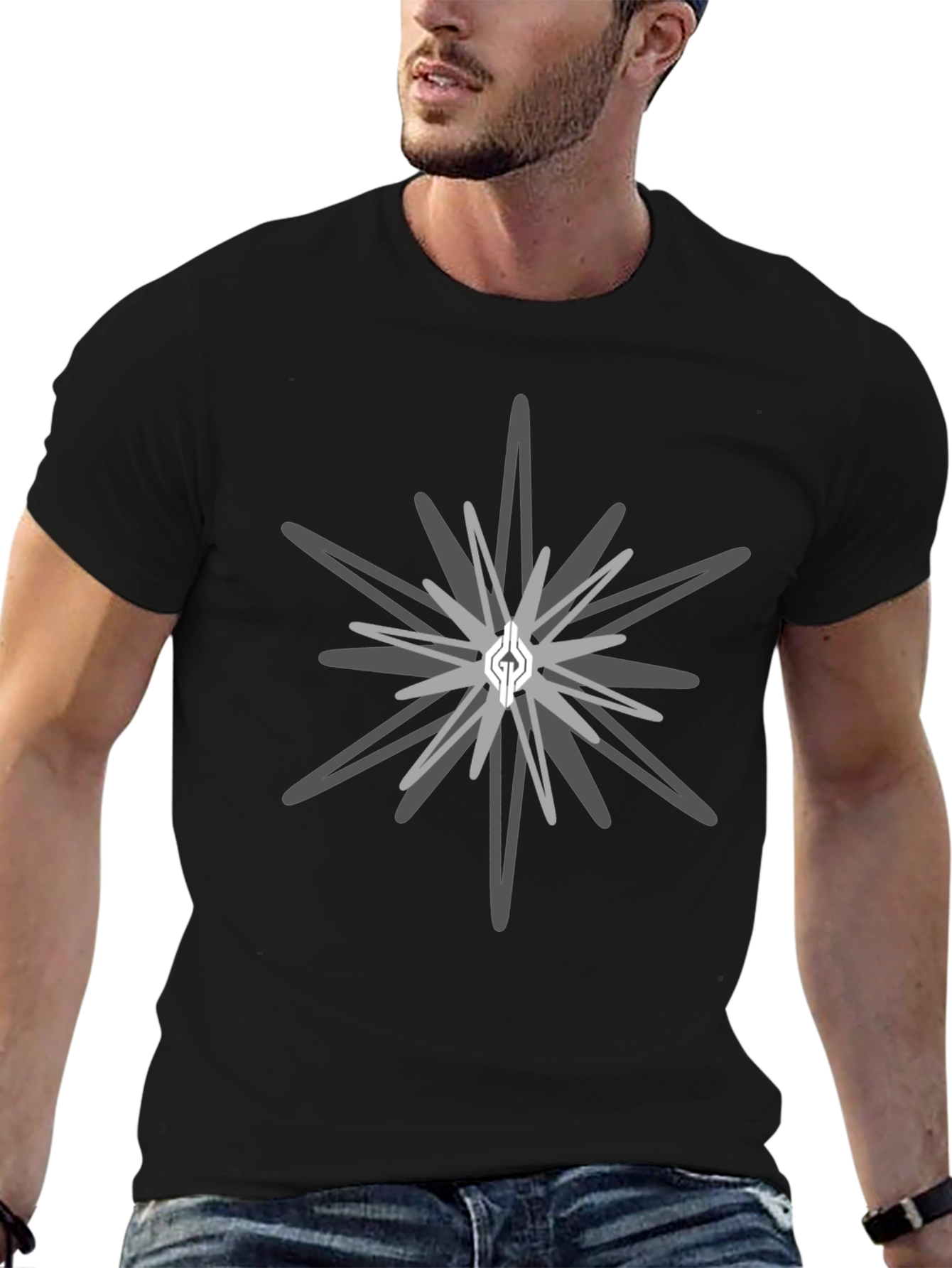 Geometric Starburst Graphic Tee - Stylish Casual Wear