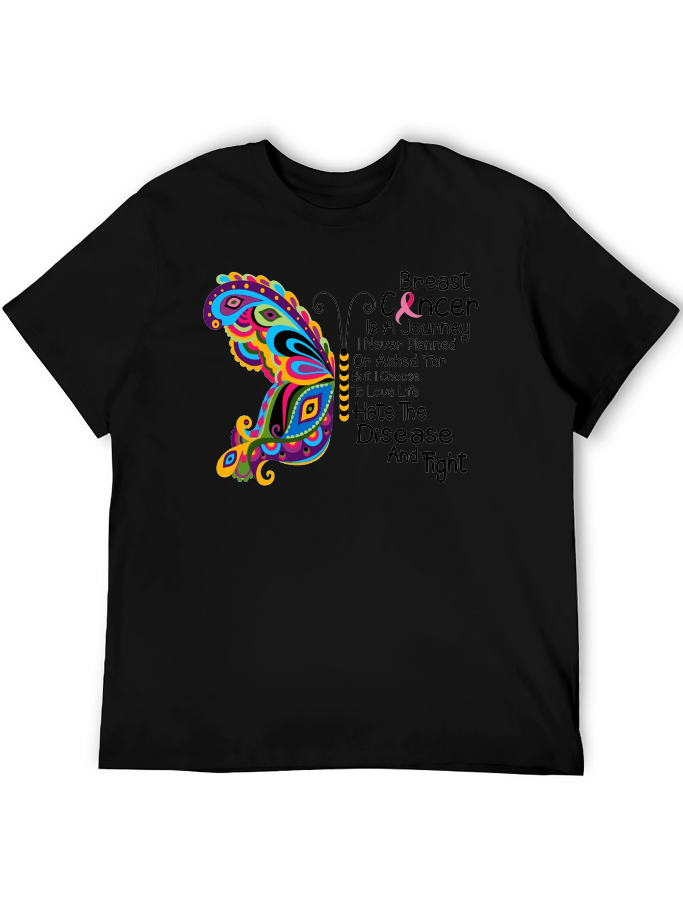 Breast Cancer Awareness Butterfly Graphic Tee