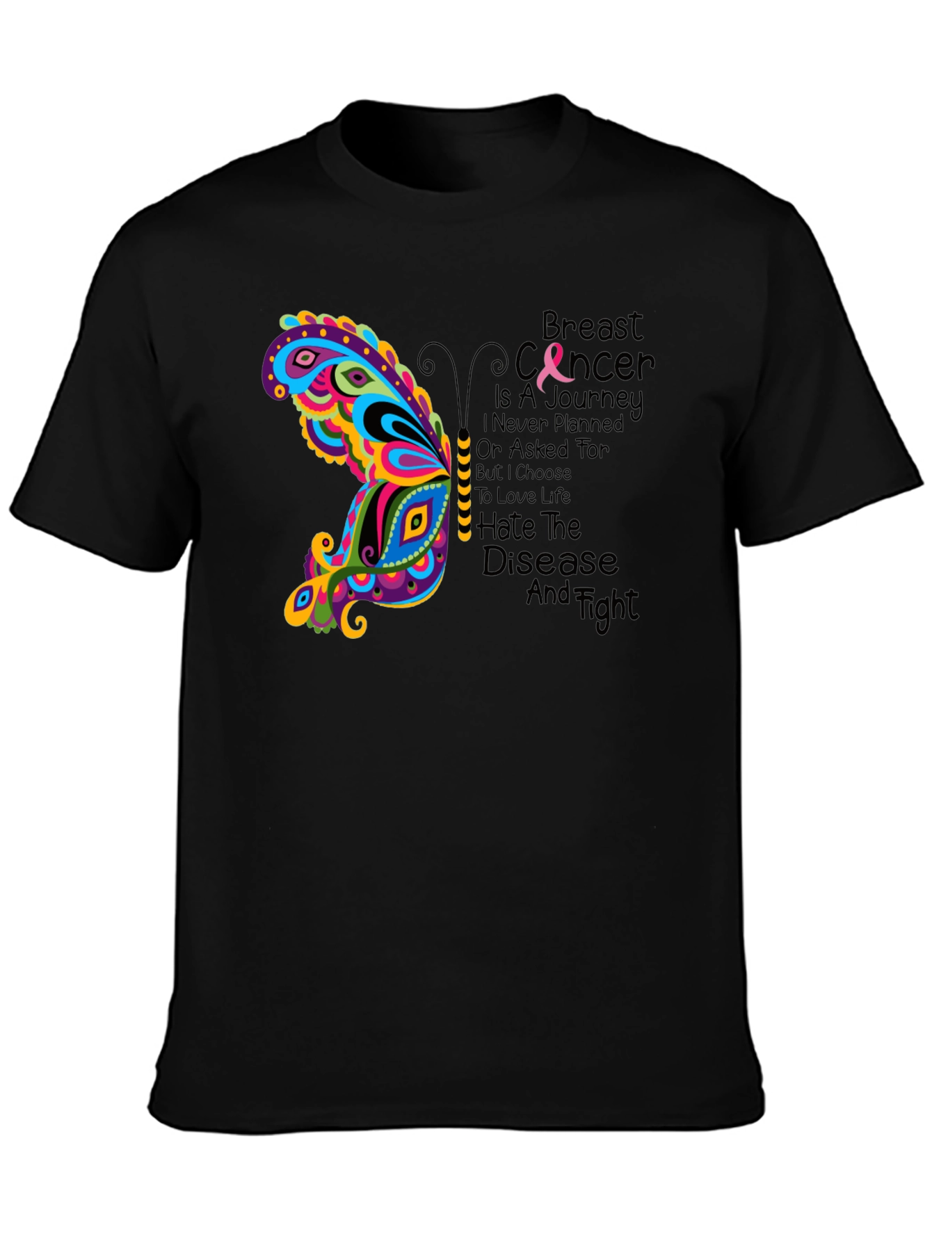 Breast Cancer Awareness Butterfly Graphic Tee