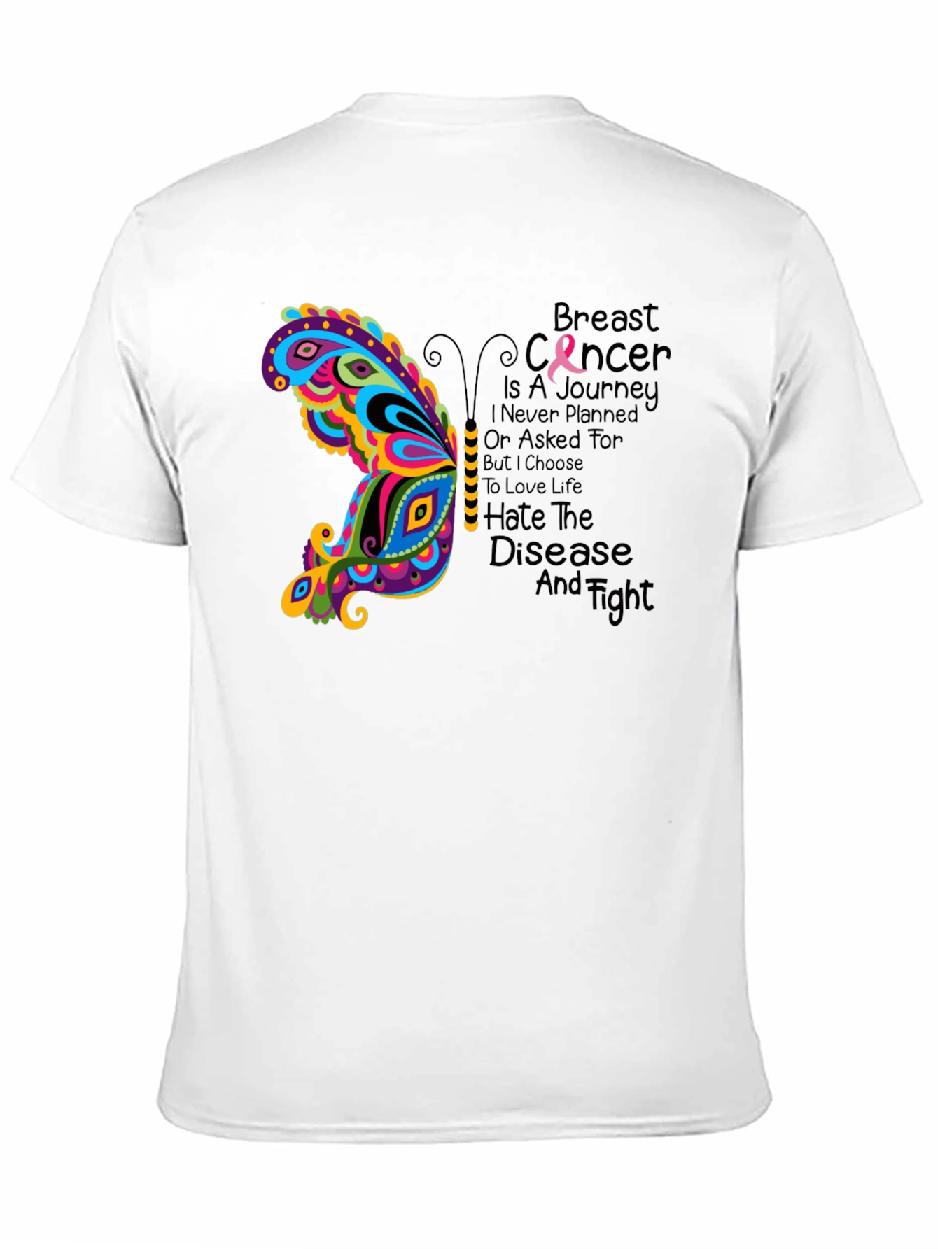 Breast Cancer Awareness Butterfly Graphic Tee