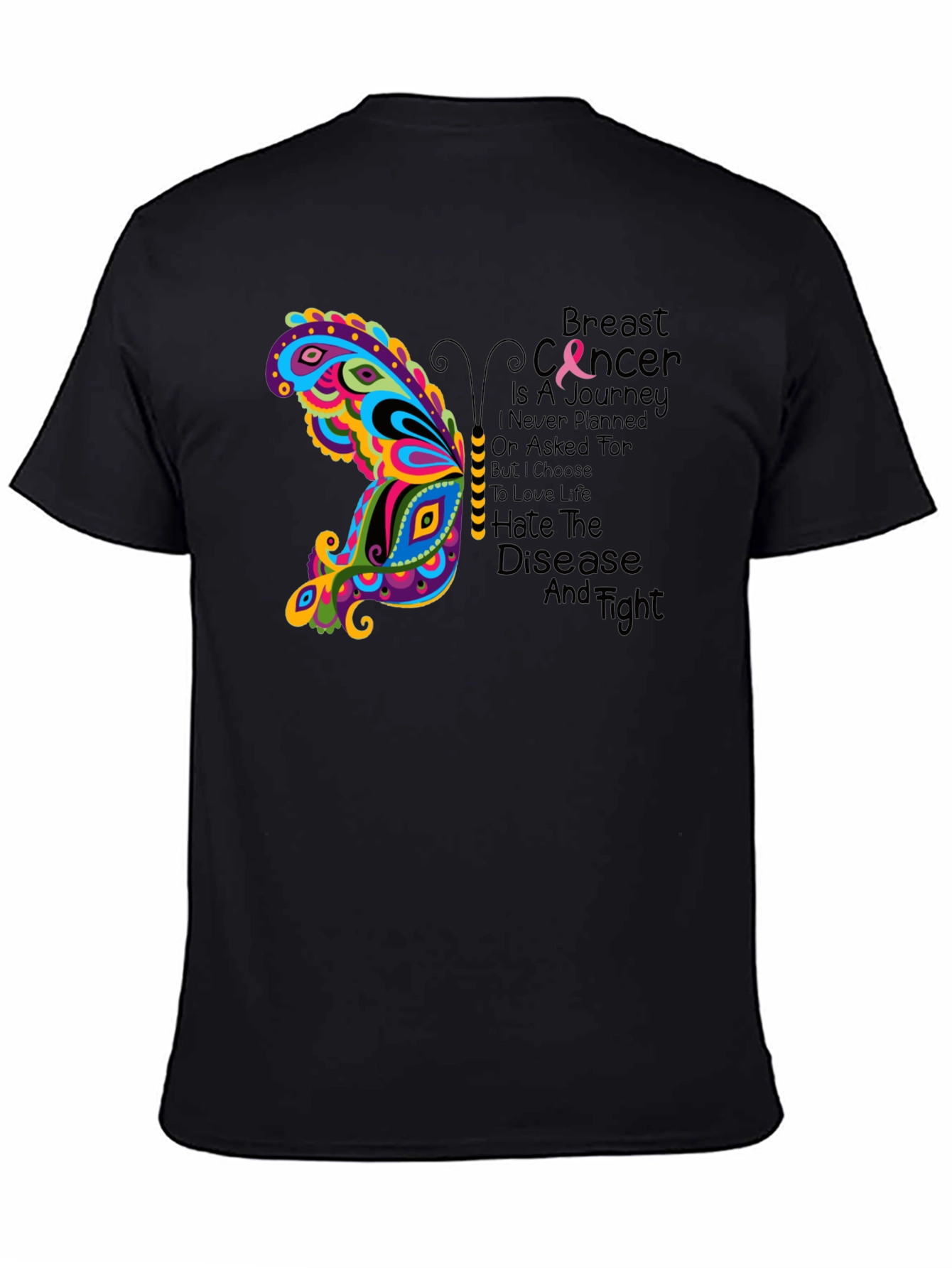 Breast Cancer Awareness Butterfly Graphic Tee