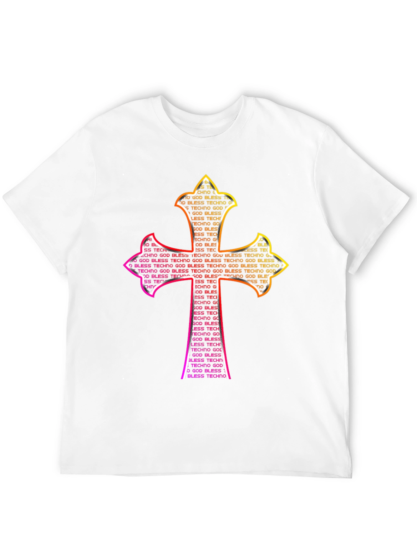 God Bless Techno Cross Graphic T-Shirt
