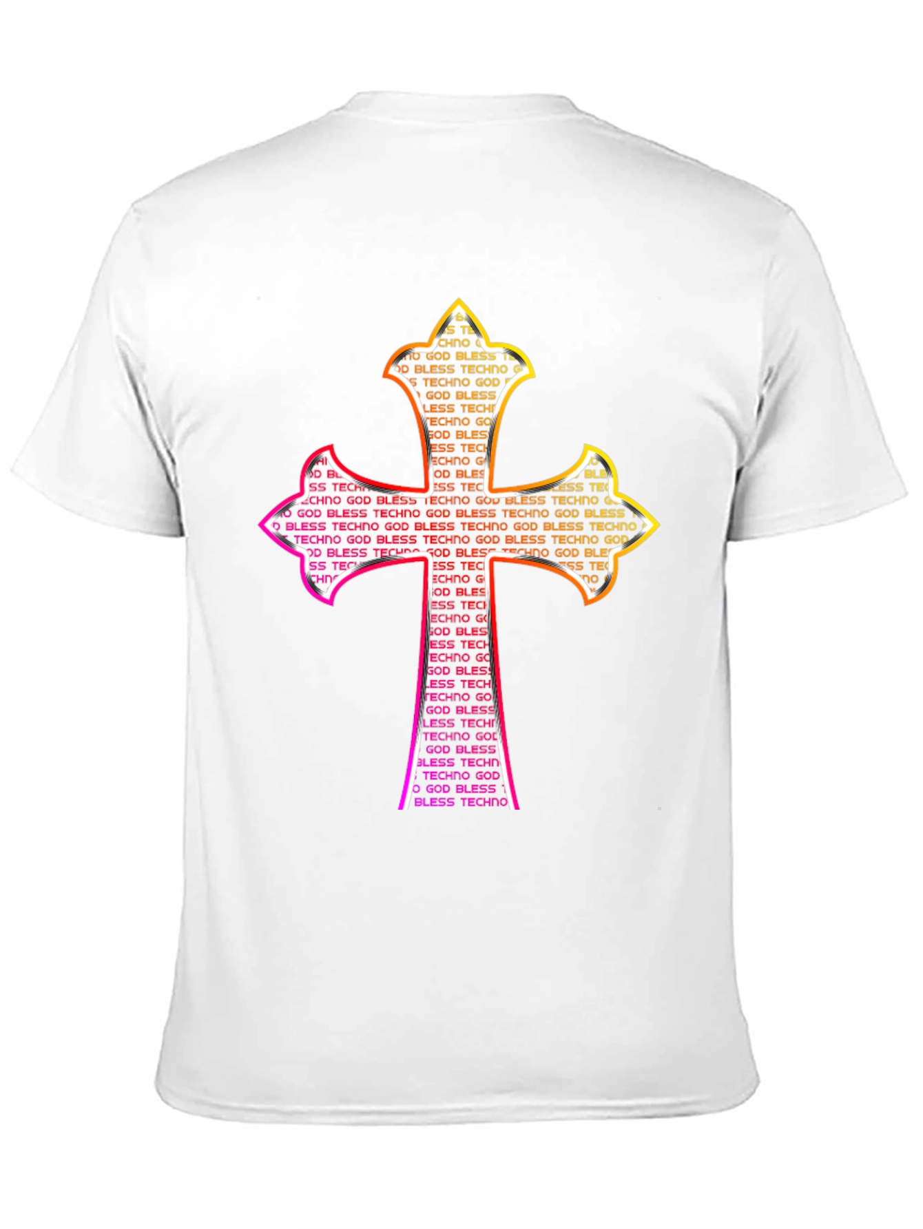 God Bless Techno Cross Graphic T-Shirt