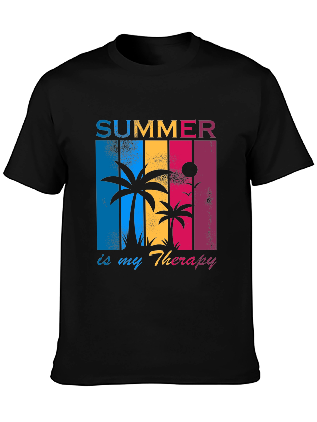 Summer Therapy T-Shirt - Tropical Palm Tree Design