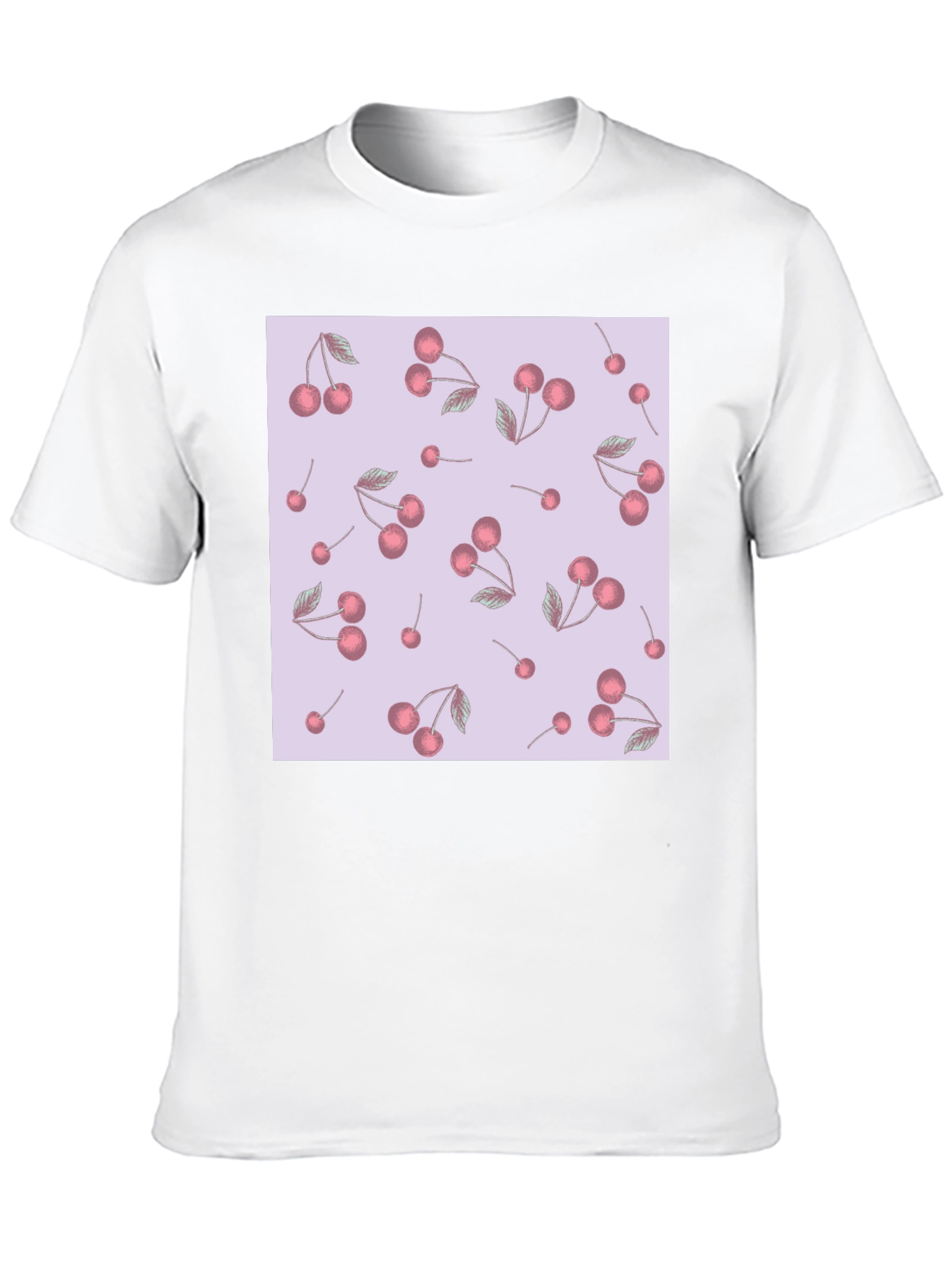 Cherry Pattern Black T-Shirt