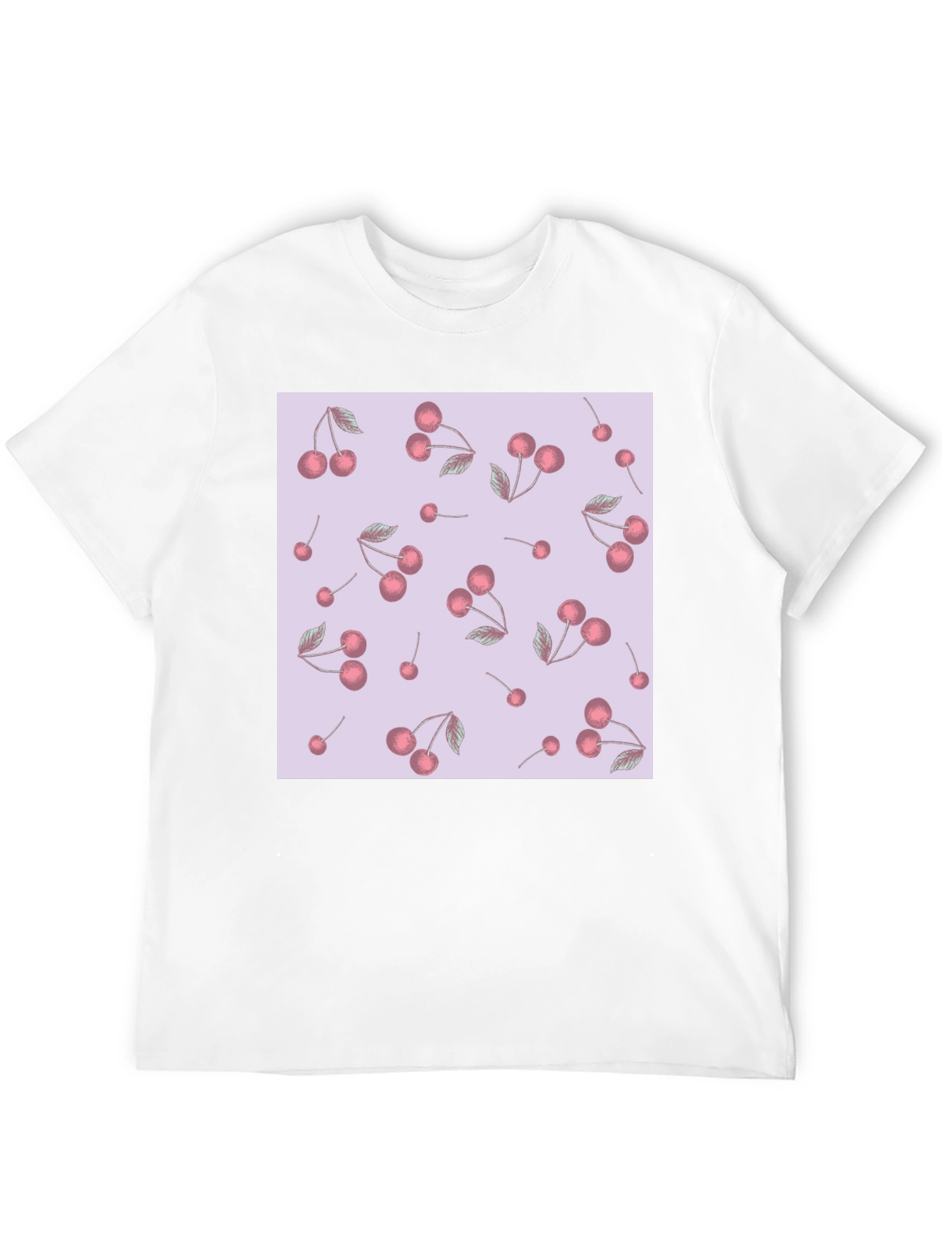 Cherry Pattern Black T-Shirt