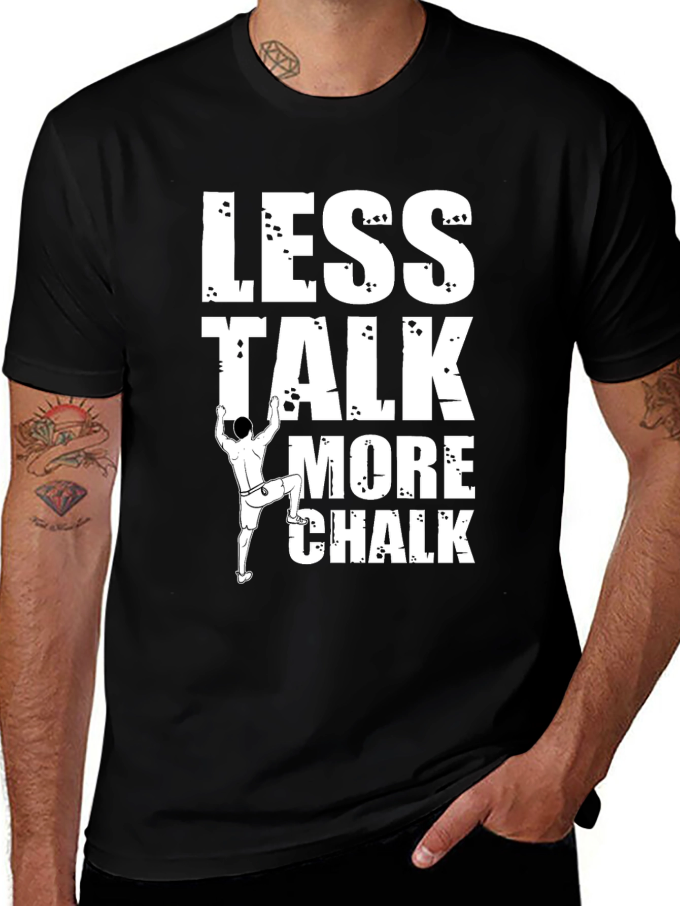 Climbing T-Shirt: Less Talk More Chalk