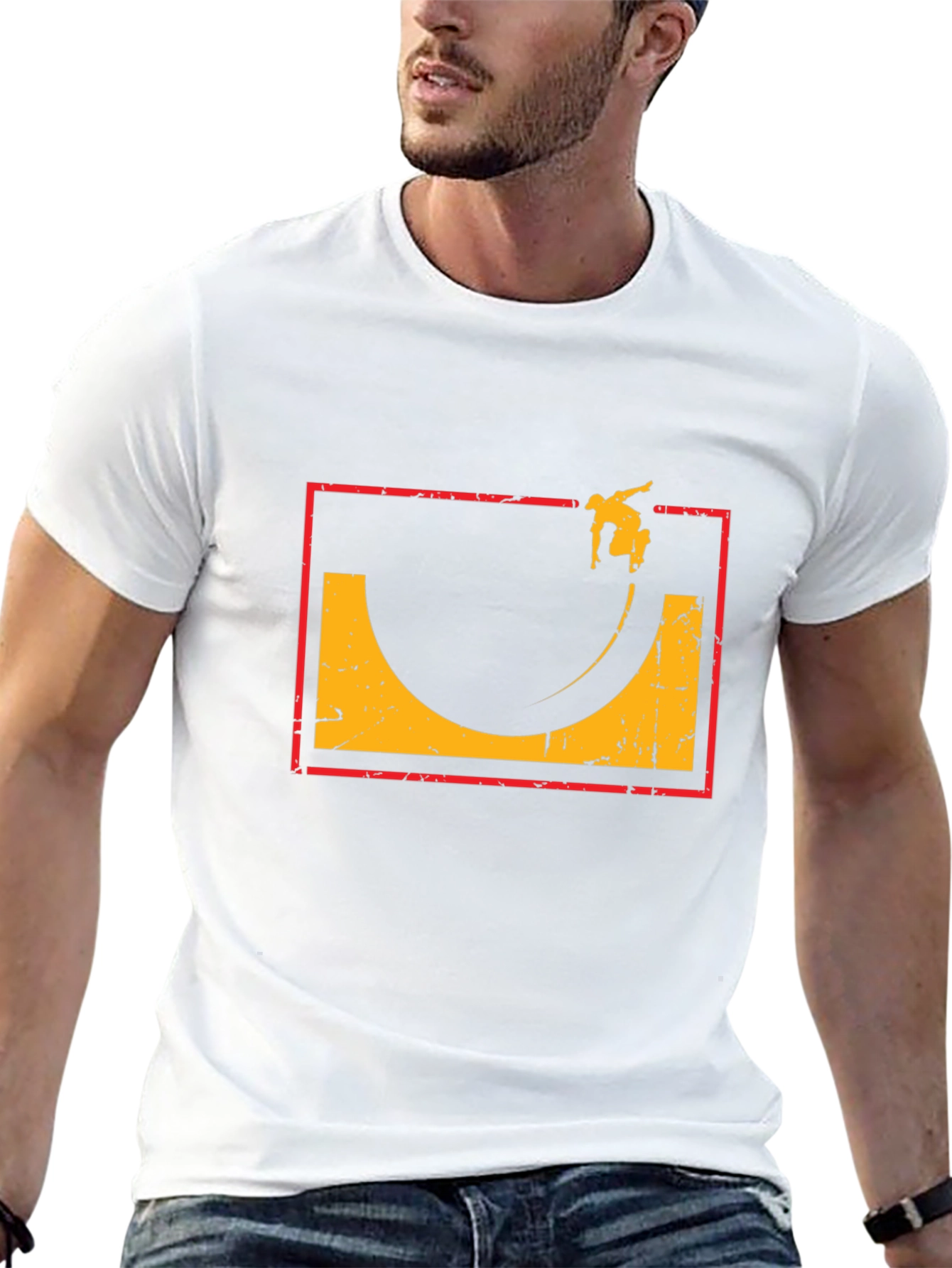 Skate Halfpipe Graphic Tee - Retro Skateboarding Shirt