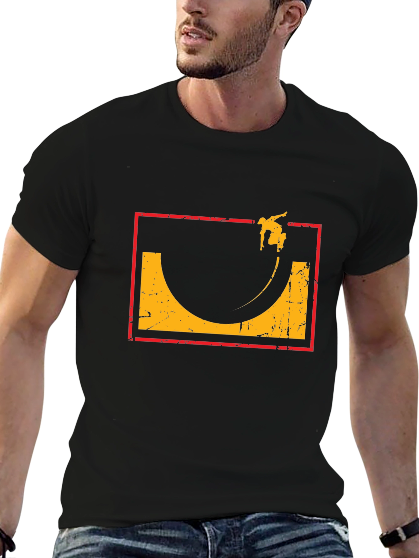 Skate Halfpipe Graphic Tee - Retro Skateboarding Shirt