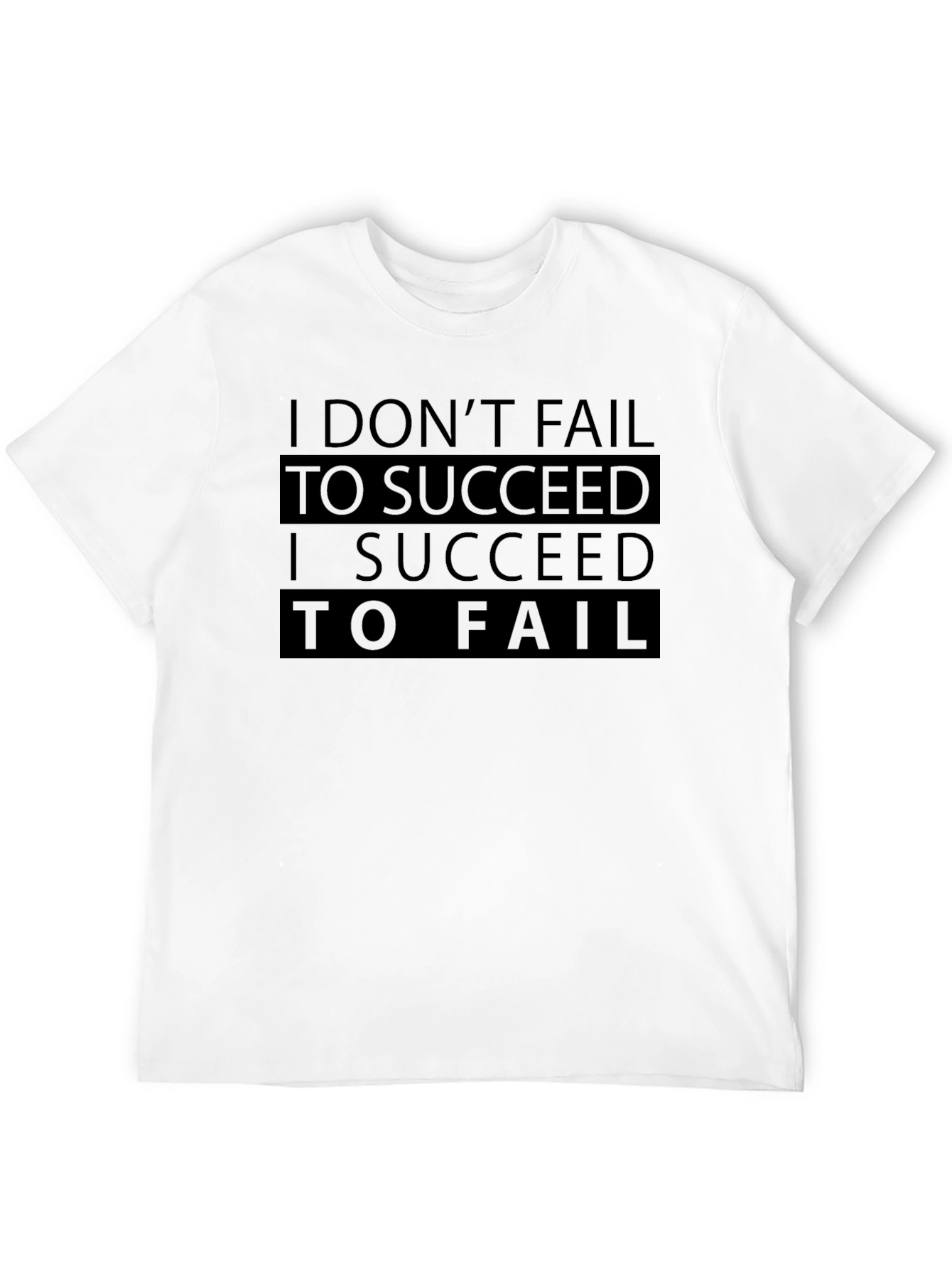Motivational Black T-Shirt - Success & Failure Design