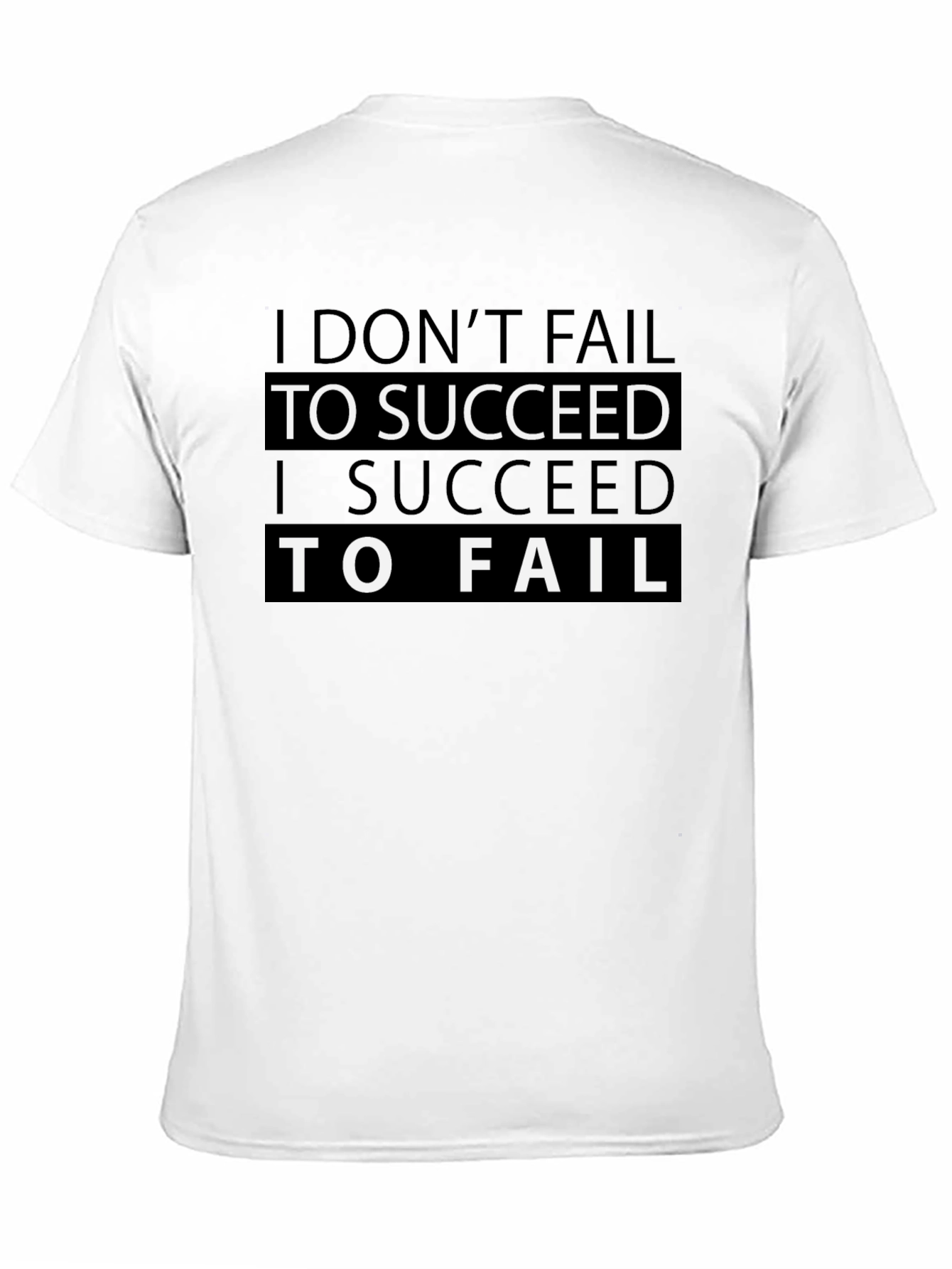 Motivational Black T-Shirt - Success & Failure Design