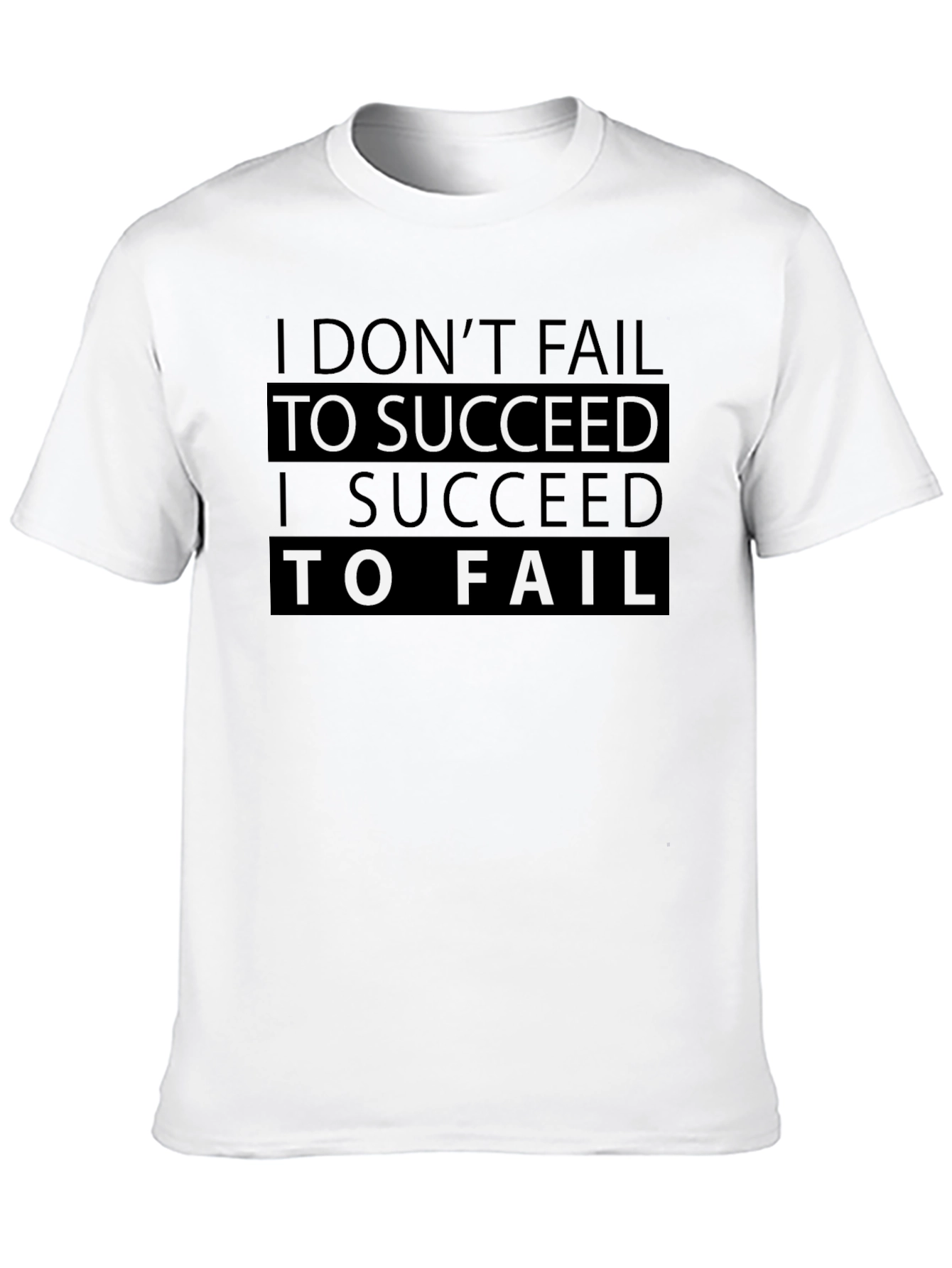 Motivational Black T-Shirt - Success & Failure Design