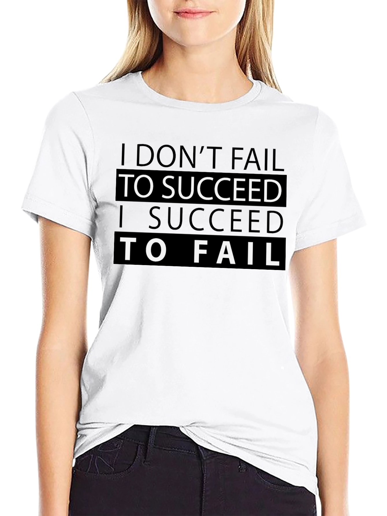 Motivational Black T-Shirt - Success & Failure Design