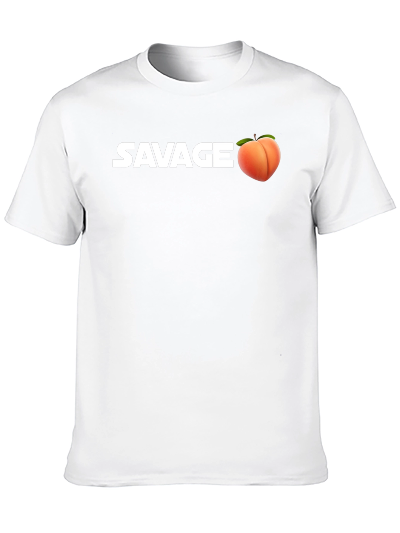 Savage Peach Graphic Tee - Black Cotton Casual T-Shirt