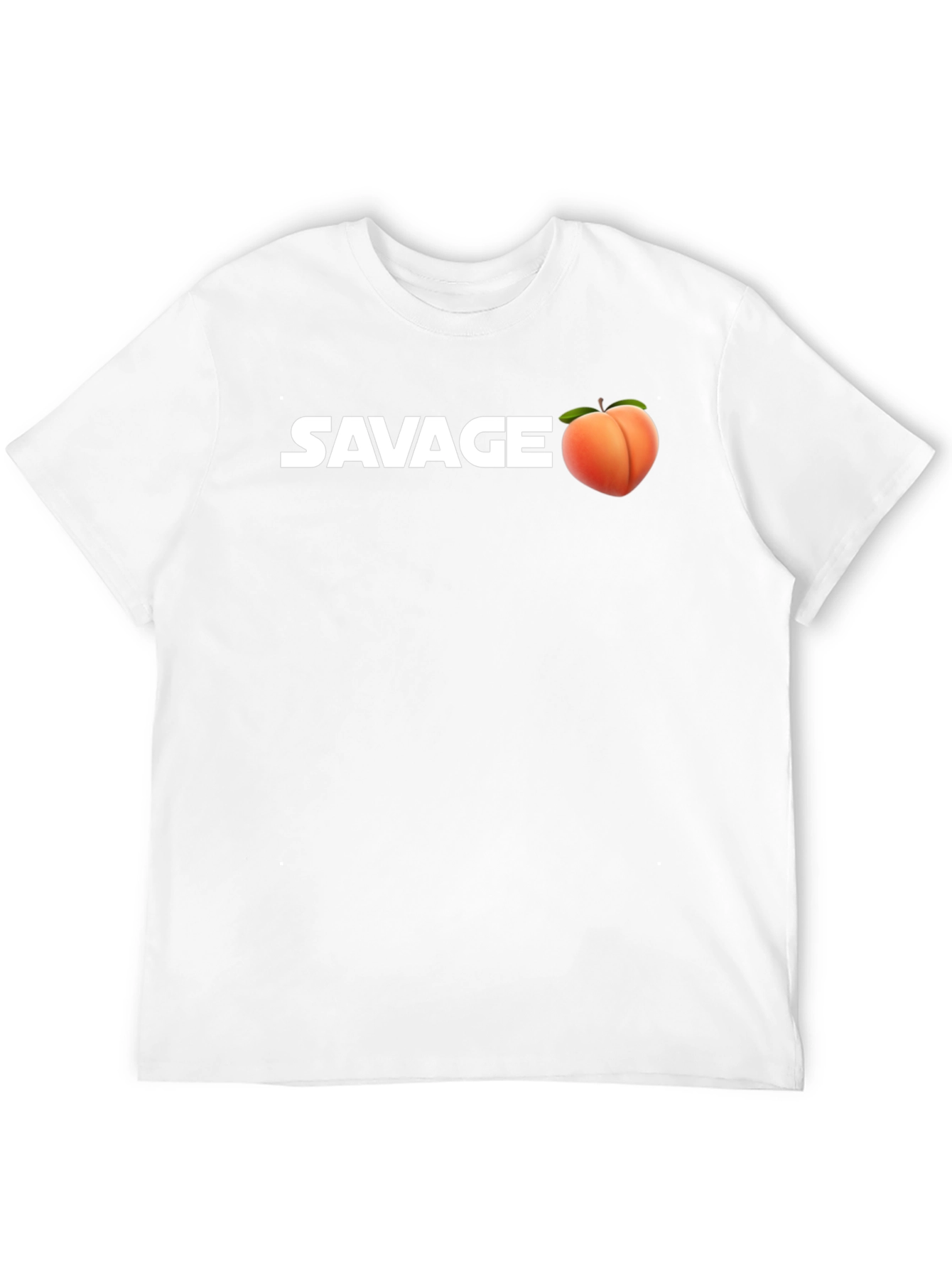 Savage Peach Graphic Tee - Black Cotton Casual T-Shirt