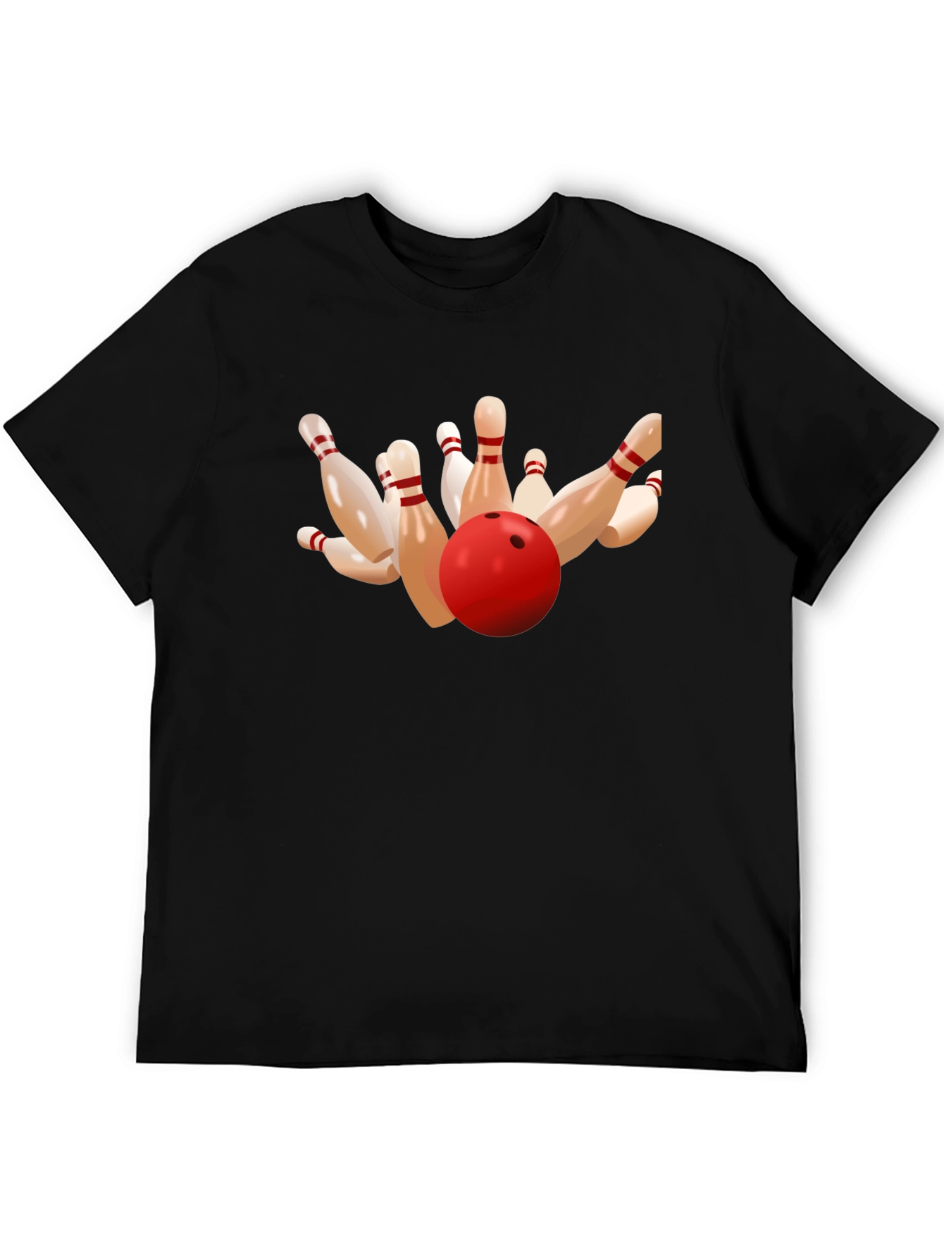 Bowling Strike Graphic Tee - Black