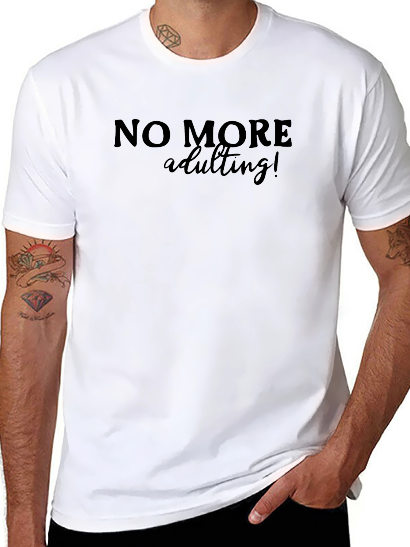 No More Adulting Black T-Shirt