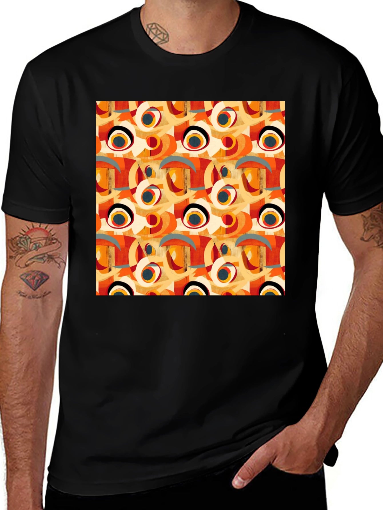 Abstract Pattern Crew Neck T-Shirt
