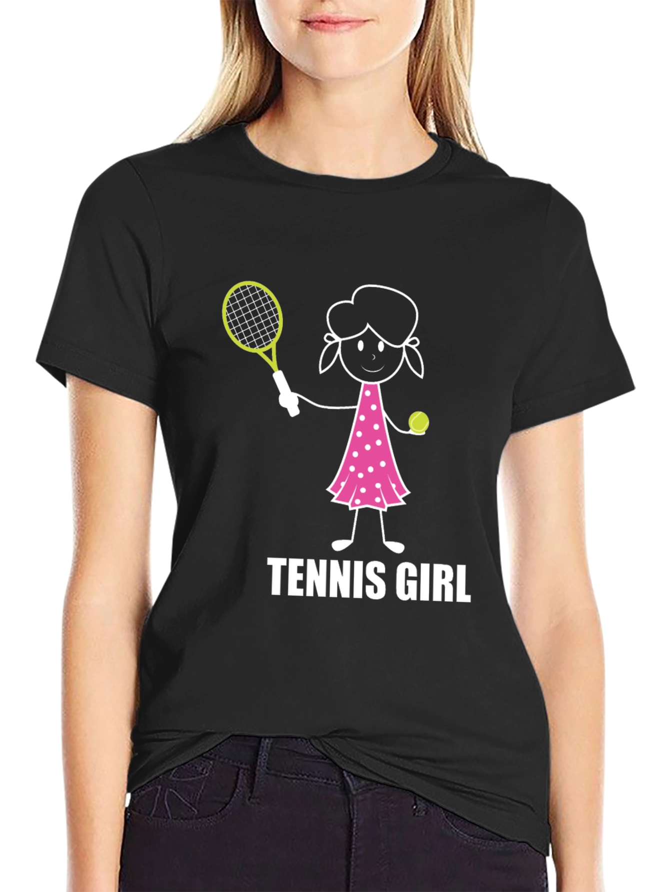Tennis Girl Graphic Tee - Fun Sports Shirt