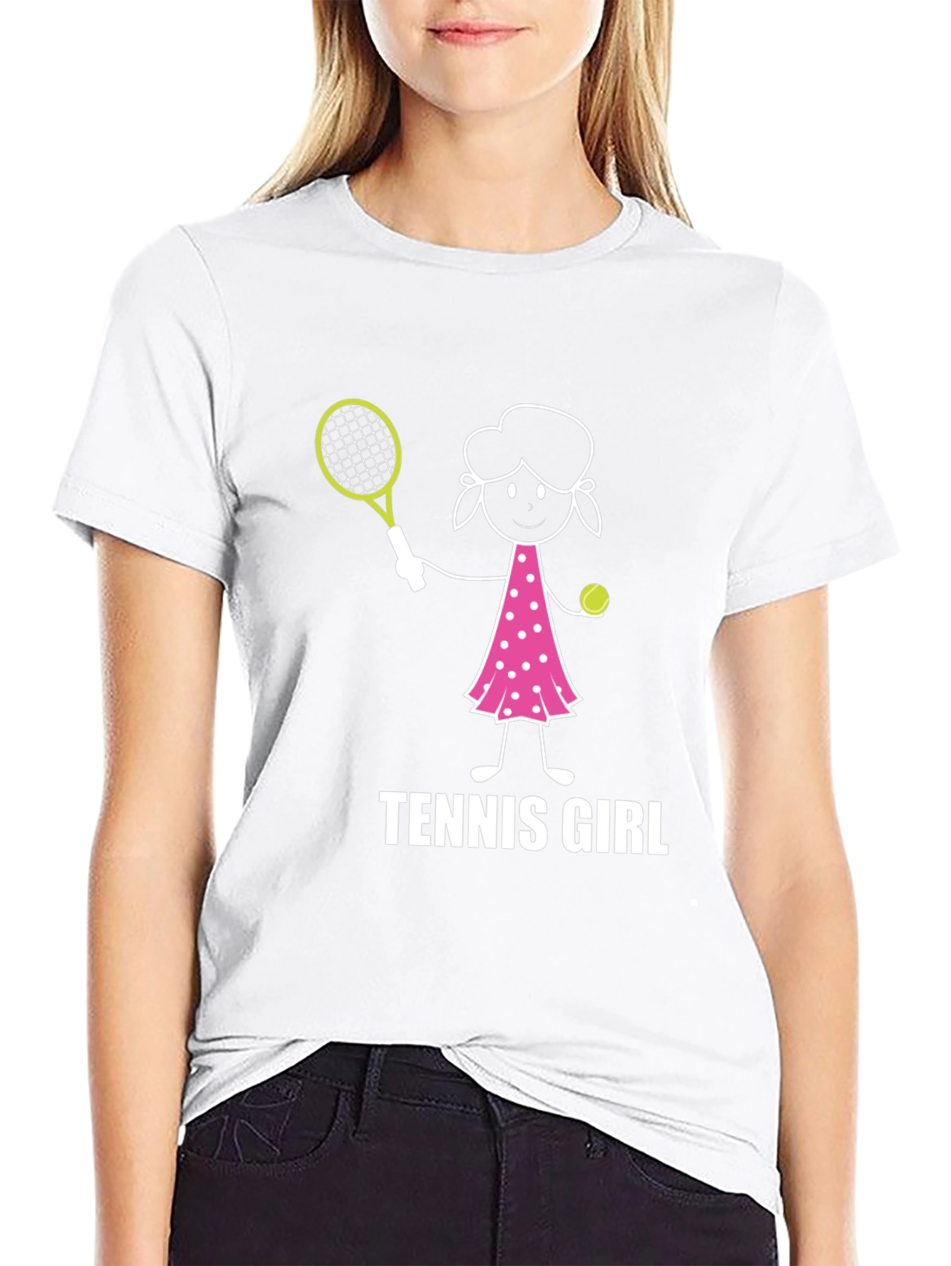 Tennis Girl Graphic Tee - Fun Sports Shirt