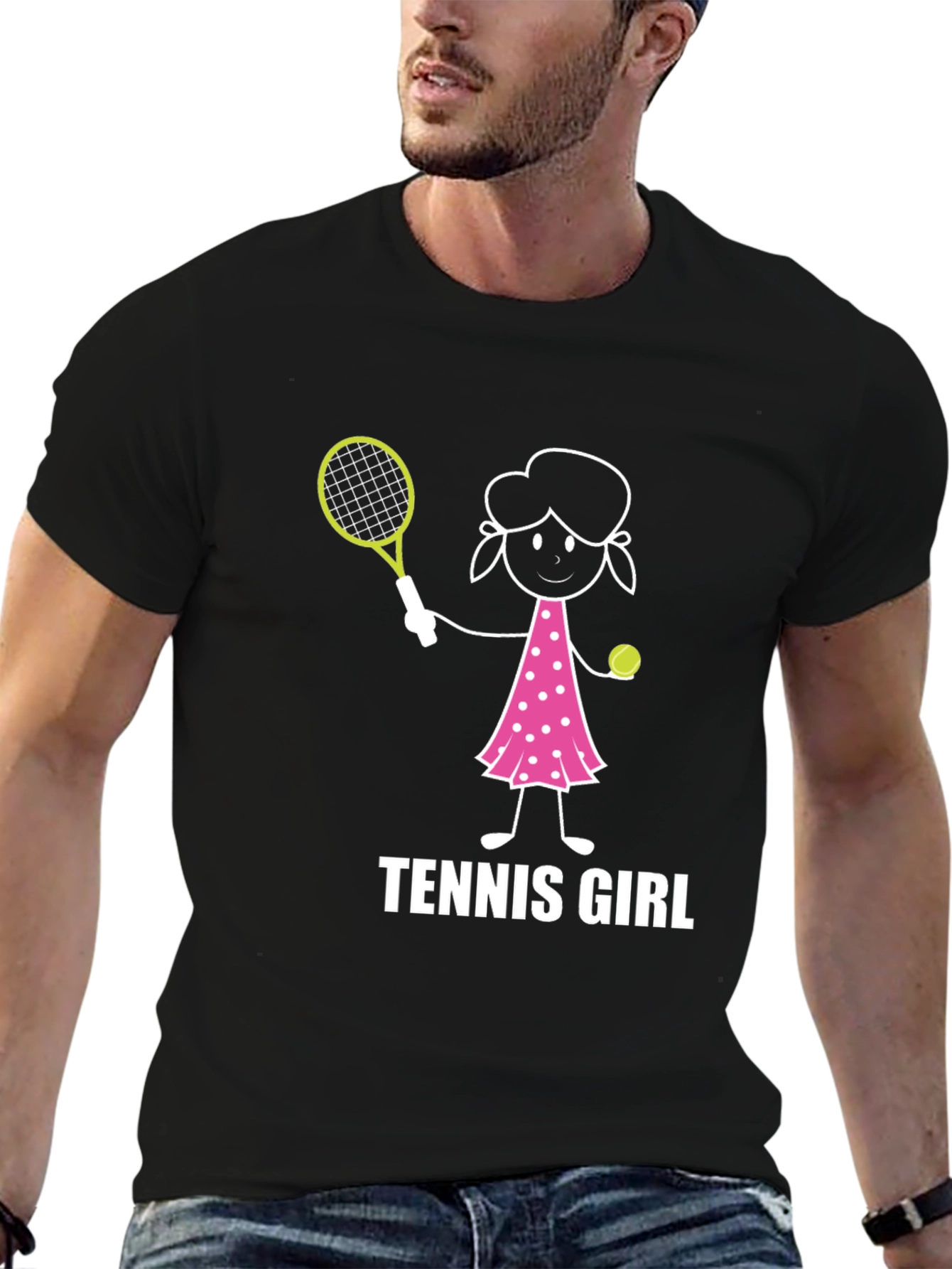 Tennis Girl Graphic Tee - Fun Sports Shirt