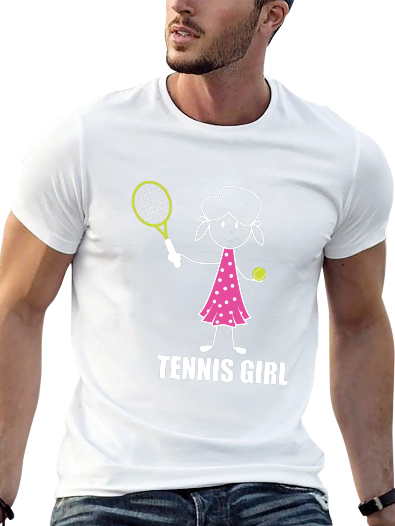Tennis Girl Graphic Tee - Fun Sports Shirt