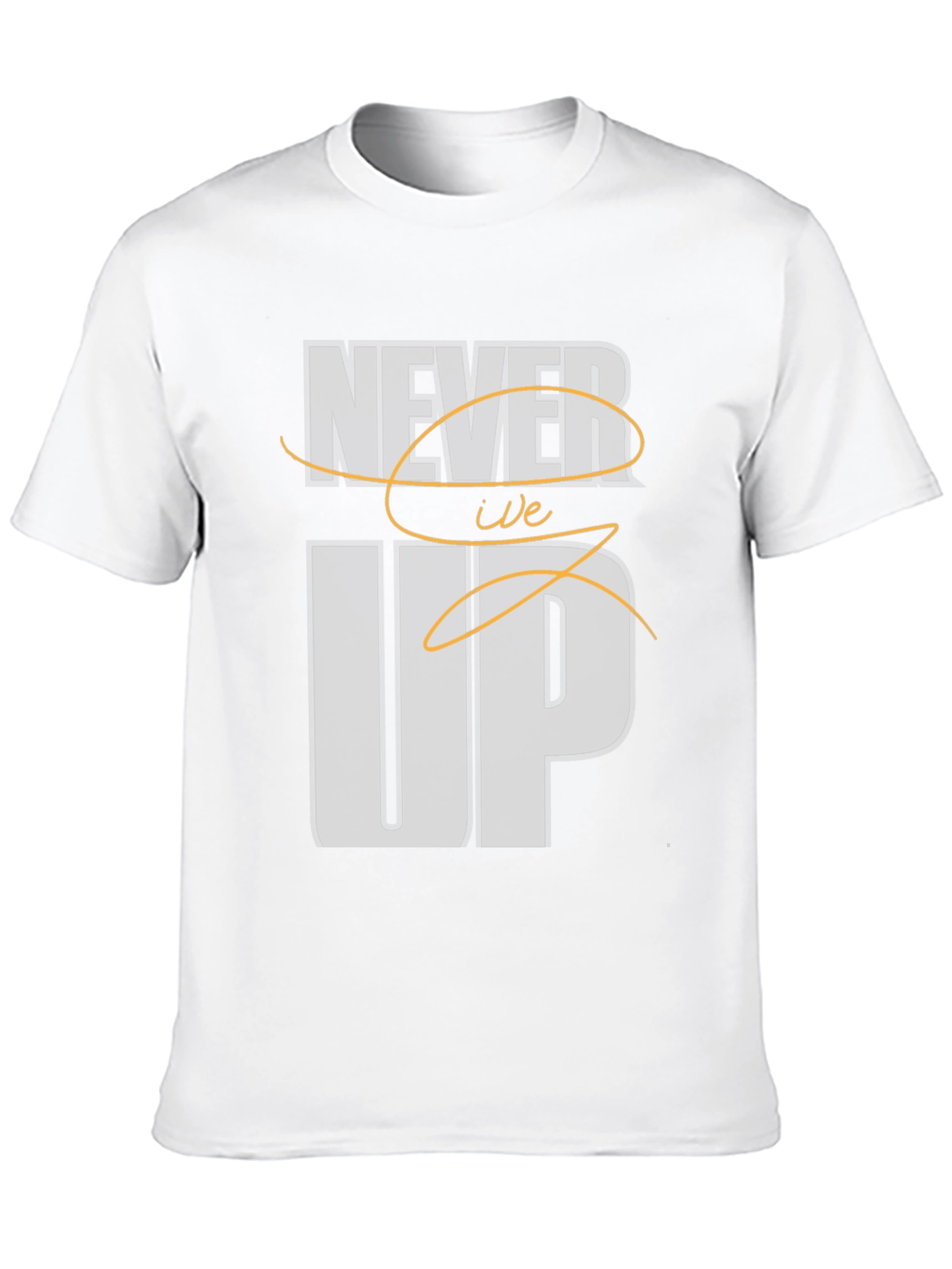 Never Give Up Mens Black Graphic Tee
