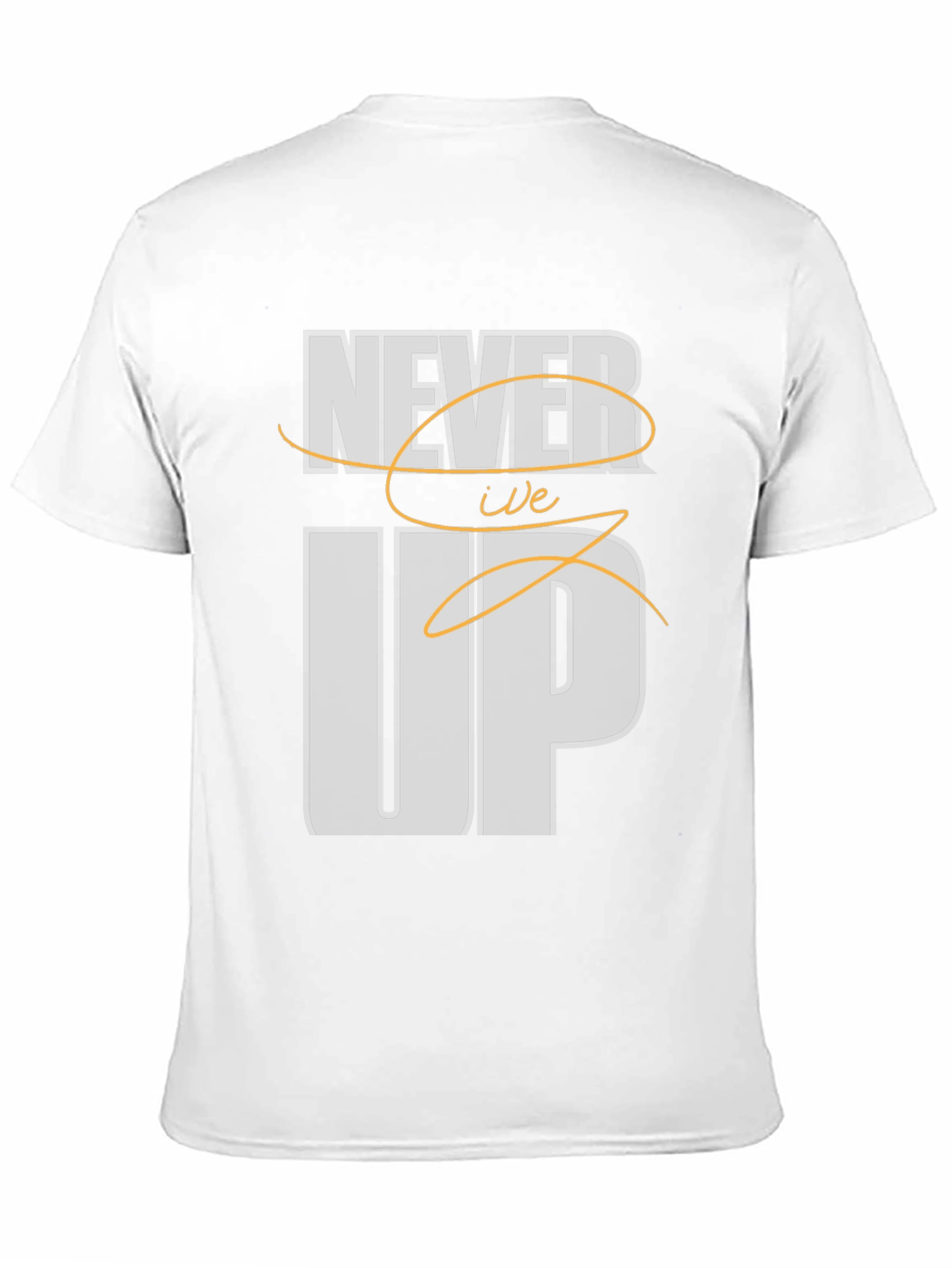 Never Give Up Mens Black Graphic Tee