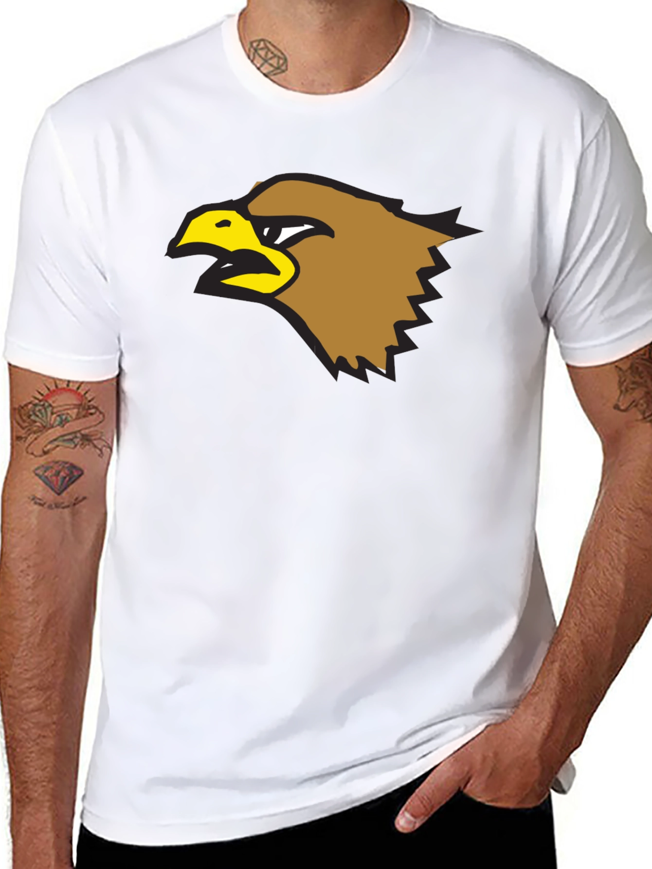 Bold Eagle Graphic Tee - Black Cotton Shirt