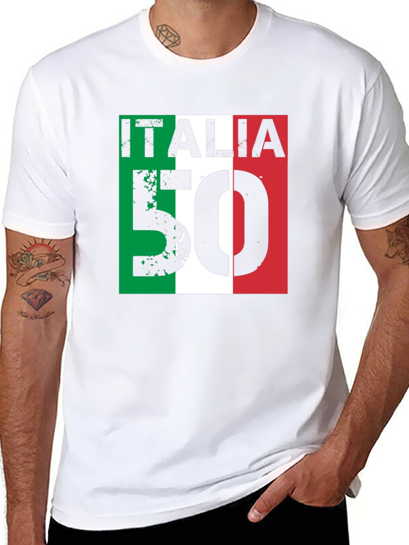 Italia 50 T-Shirt - Italian Flag Design