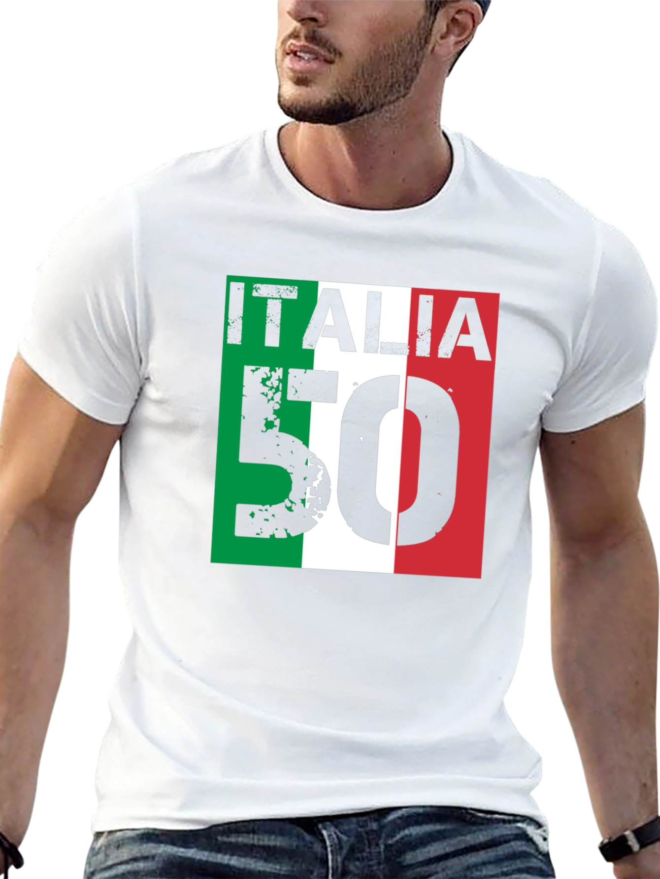 Italia 50 T-Shirt - Italian Flag Design