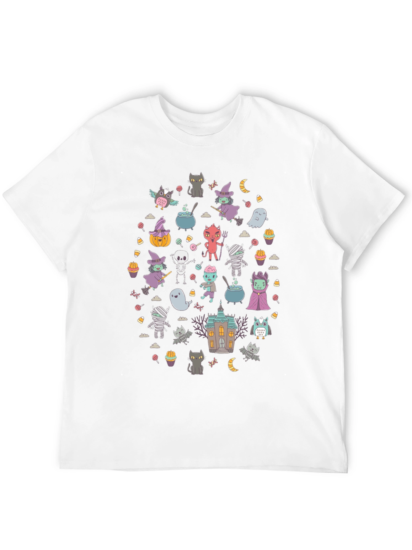 Halloween Cartoon T-Shirt Black