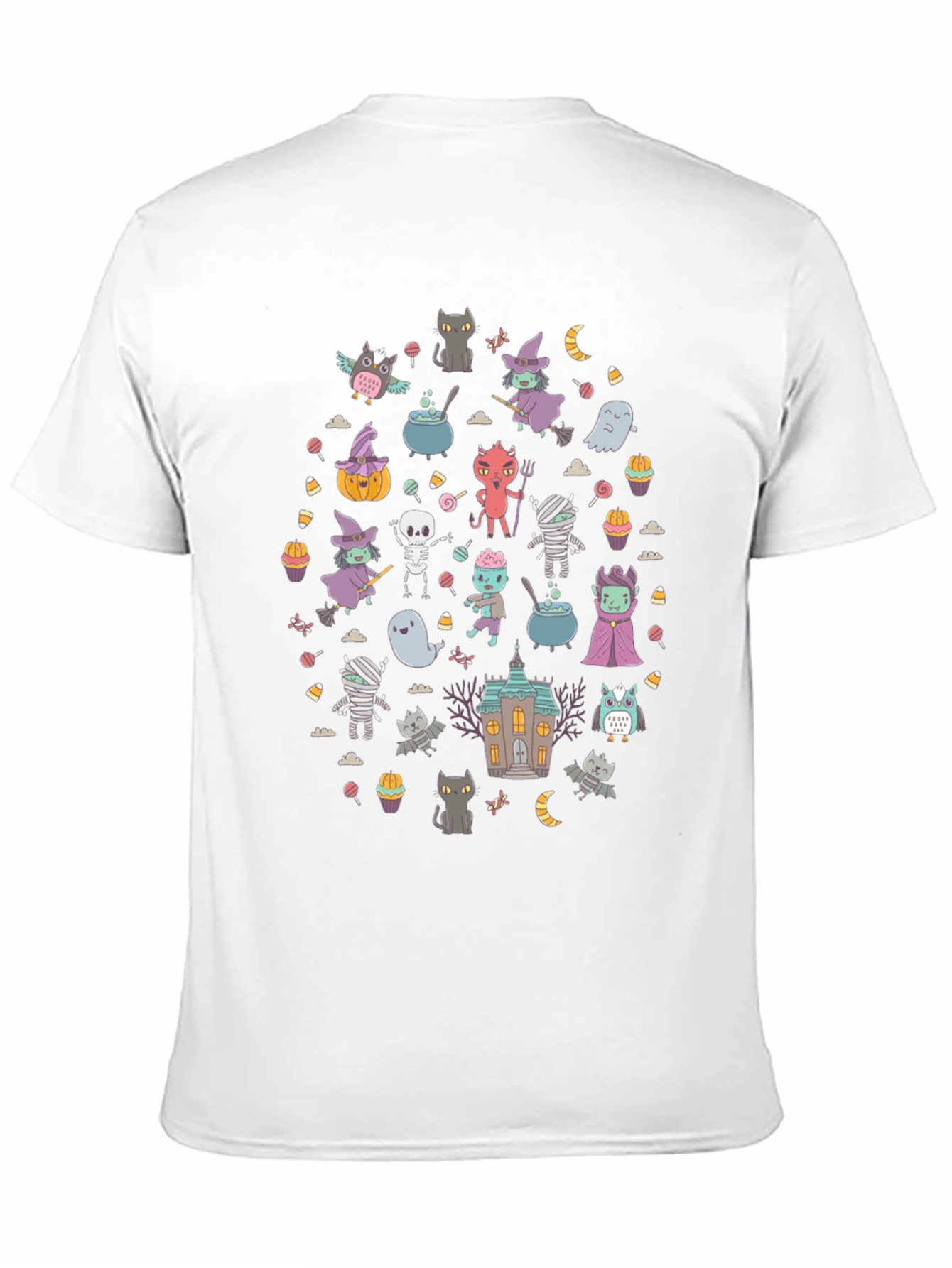 Halloween Cartoon T-Shirt Black