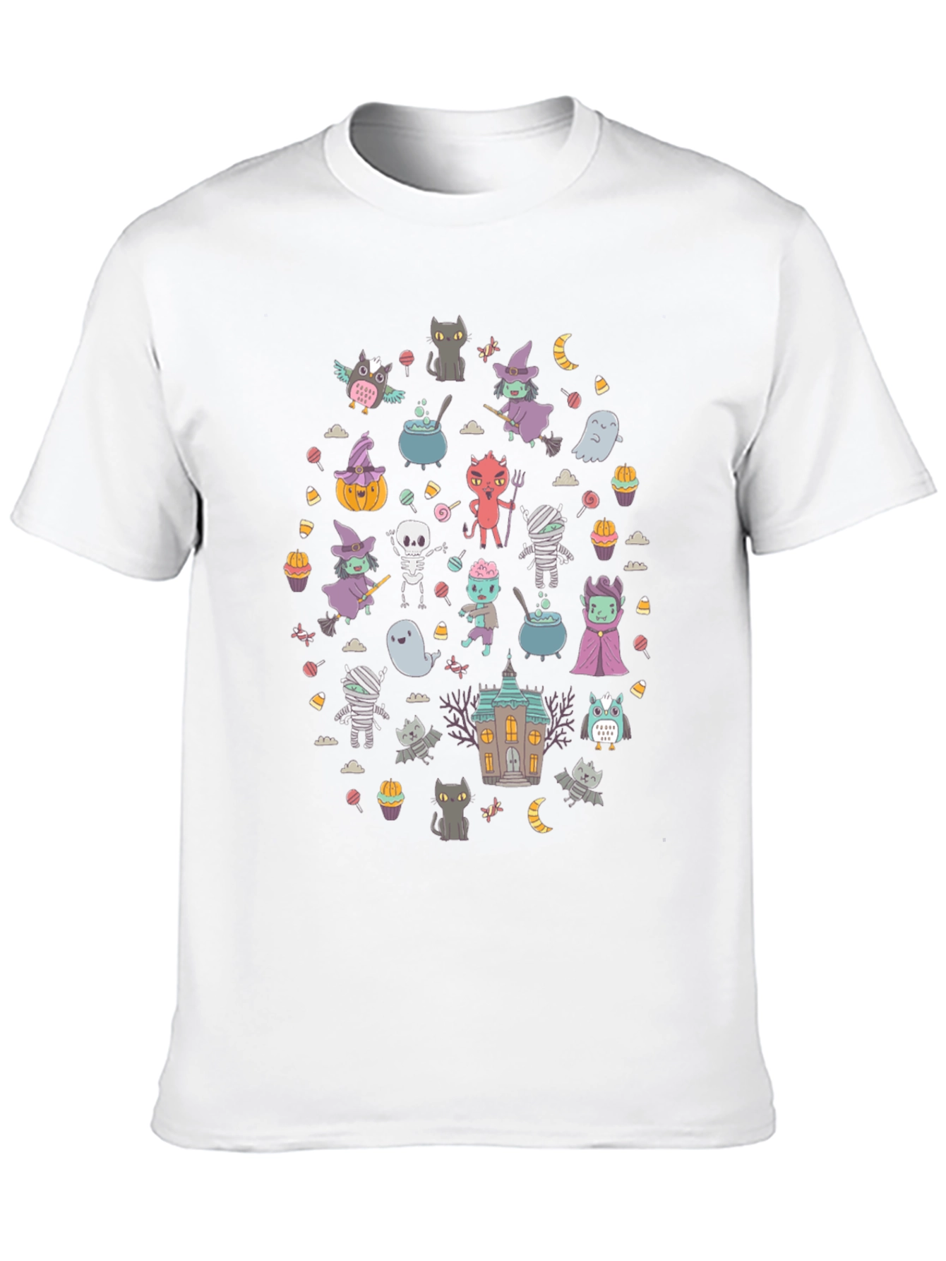 Halloween Cartoon T-Shirt Black