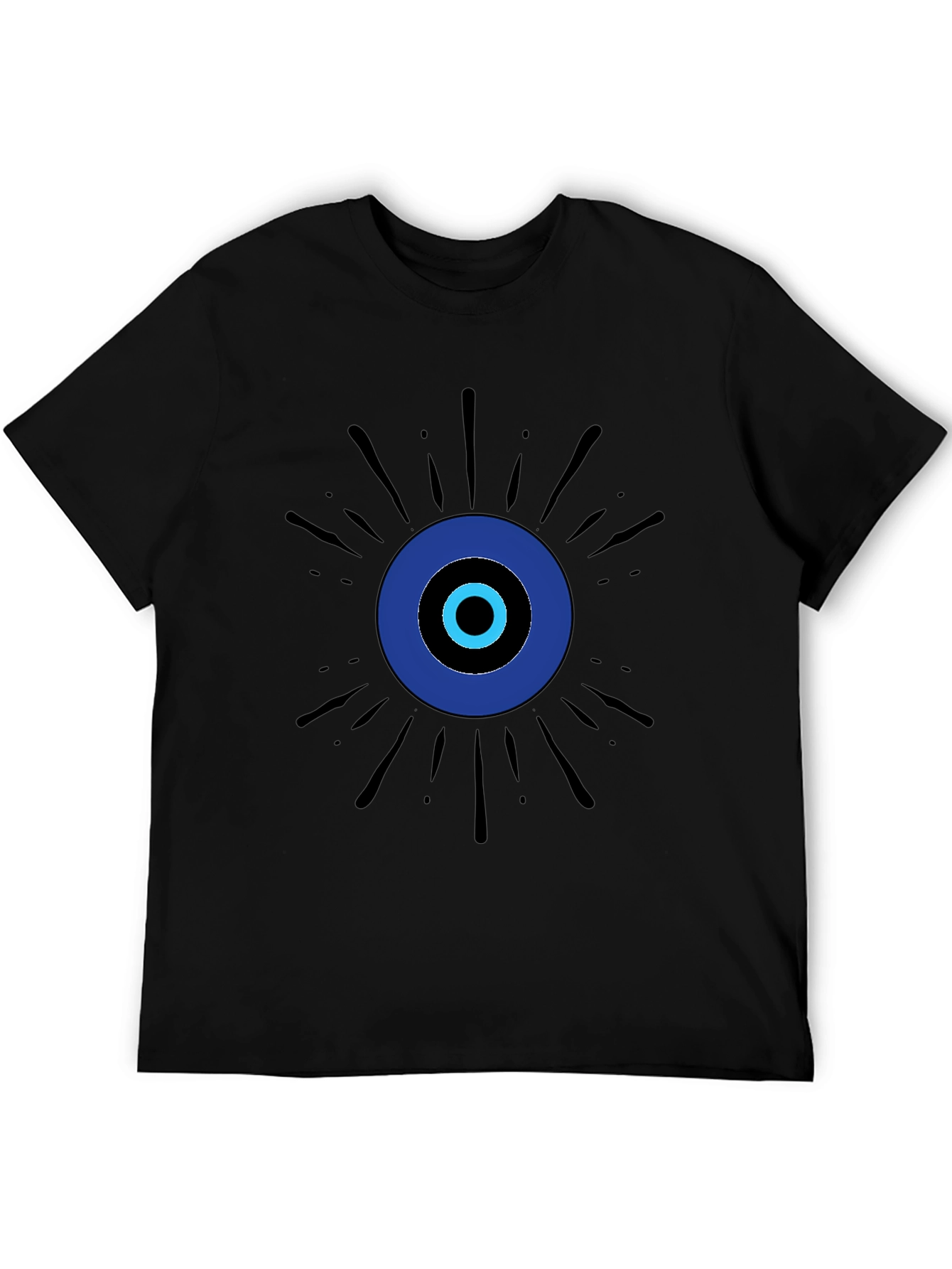 Evil Eye Graphic Print Black T-Shirt