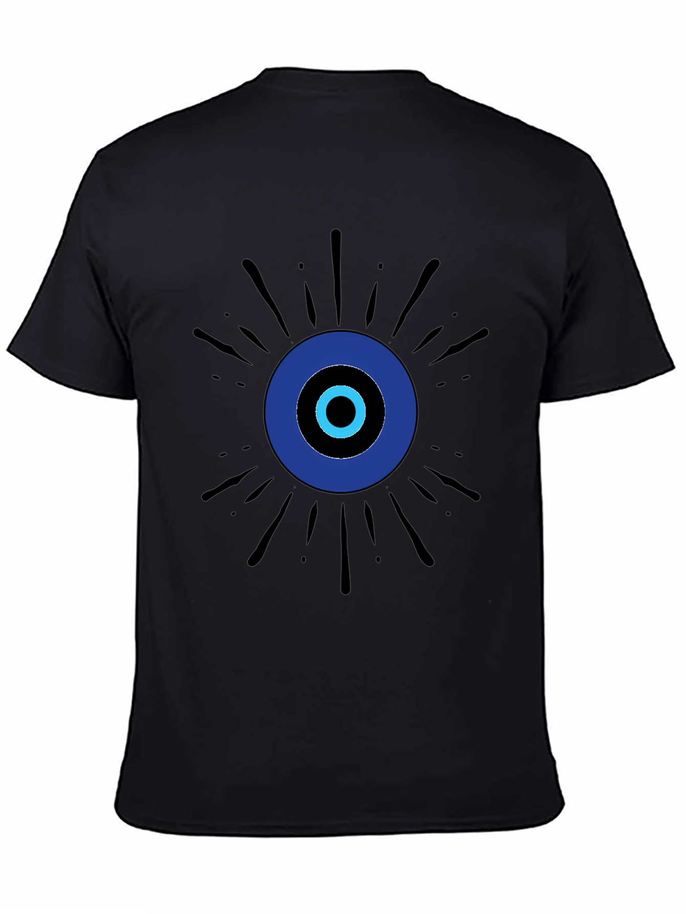 Evil Eye Graphic Print Black T-Shirt