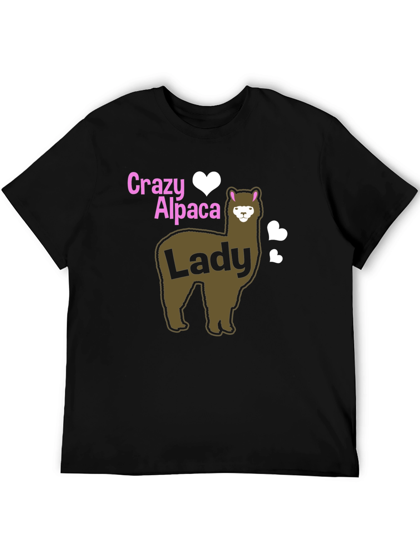 Crazy Alpaca Lady Black T-Shirt
