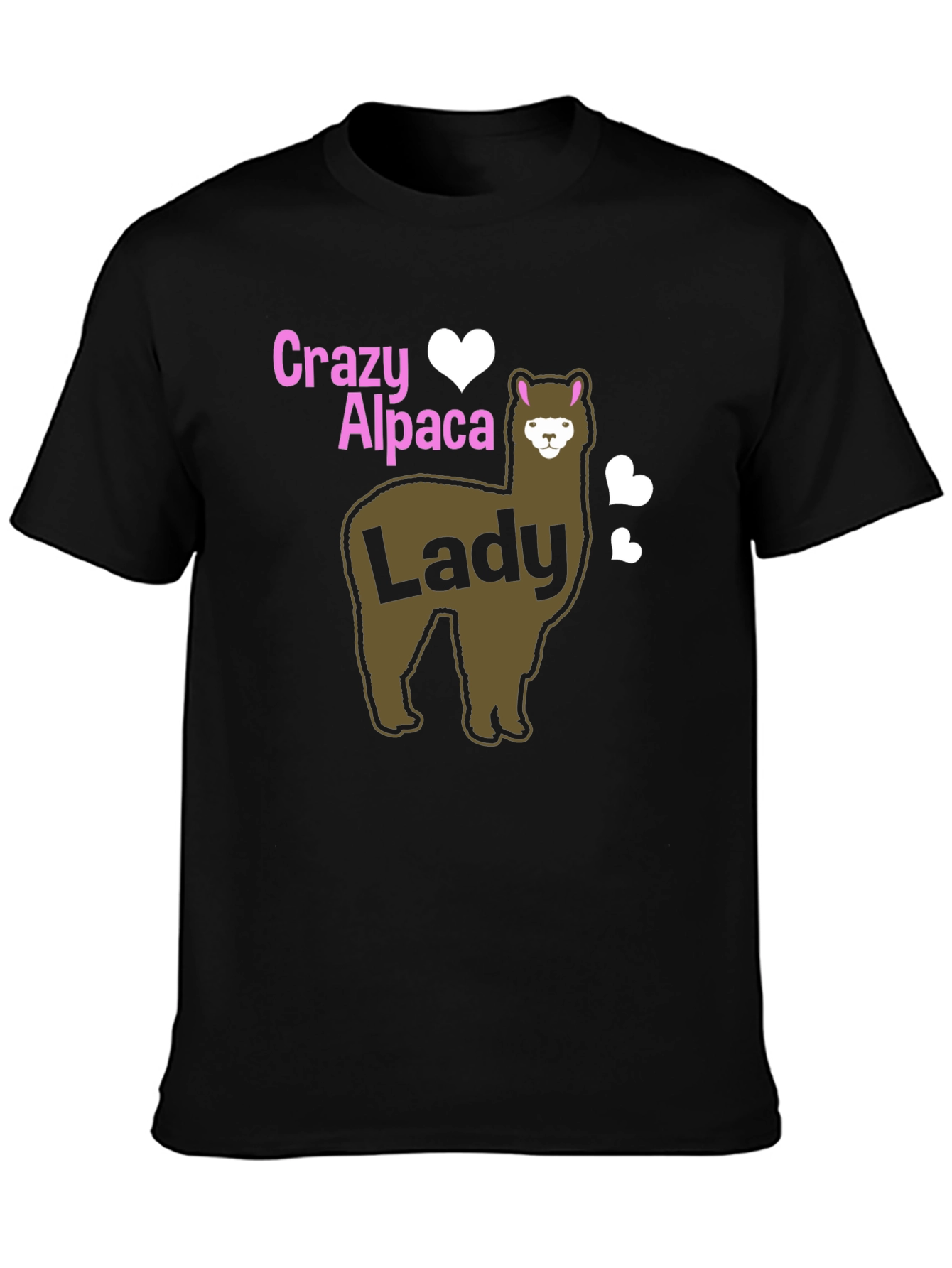 Crazy Alpaca Lady Black T-Shirt