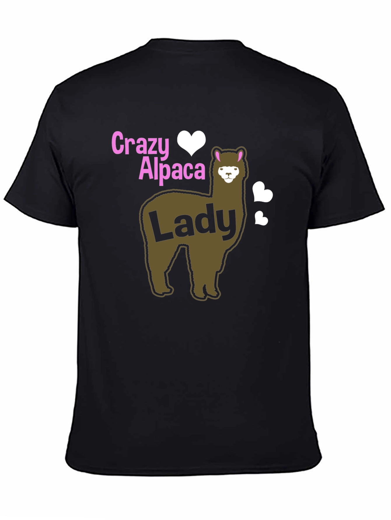 Crazy Alpaca Lady Black T-Shirt
