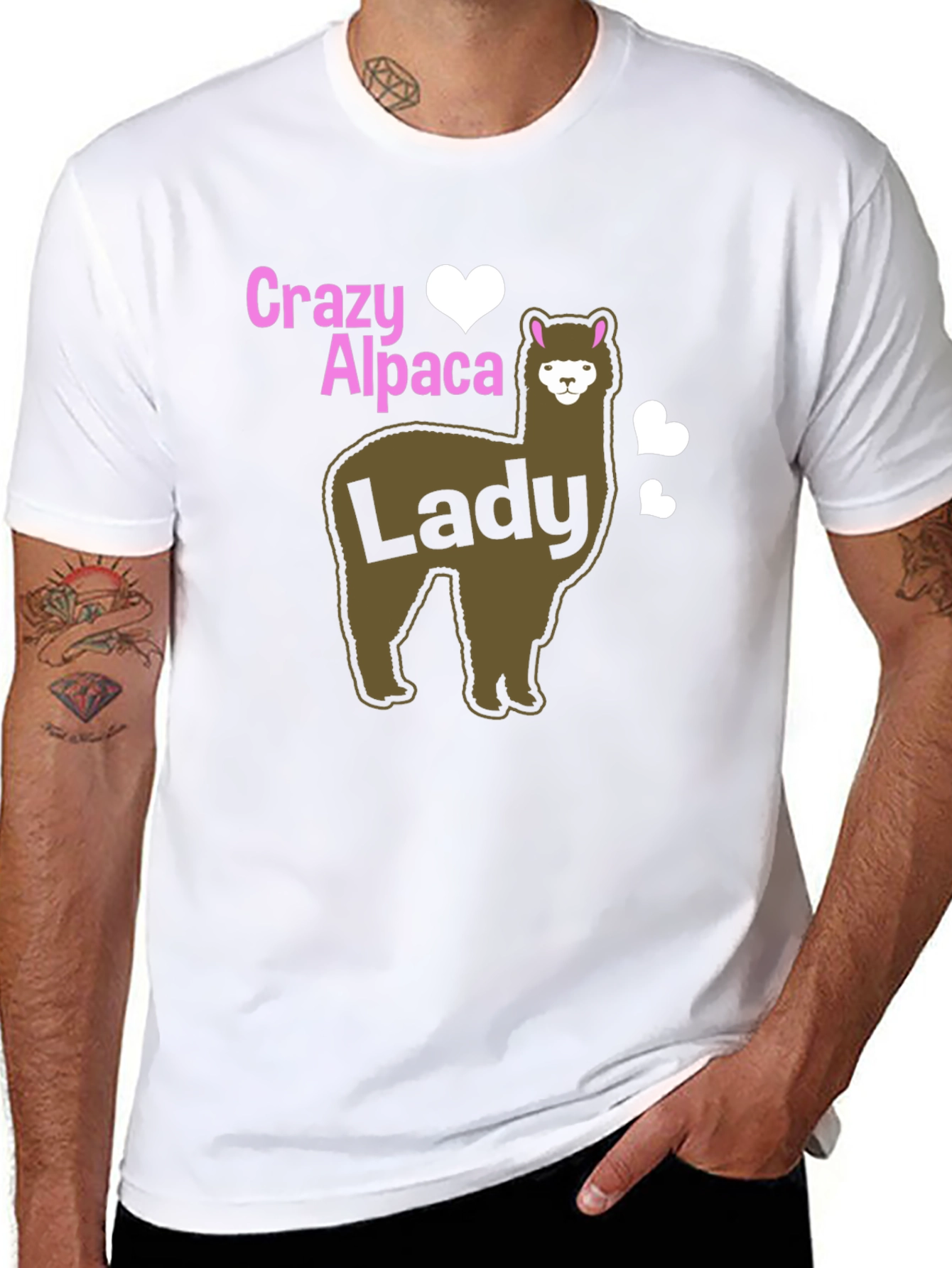 Crazy Alpaca Lady Black T-Shirt