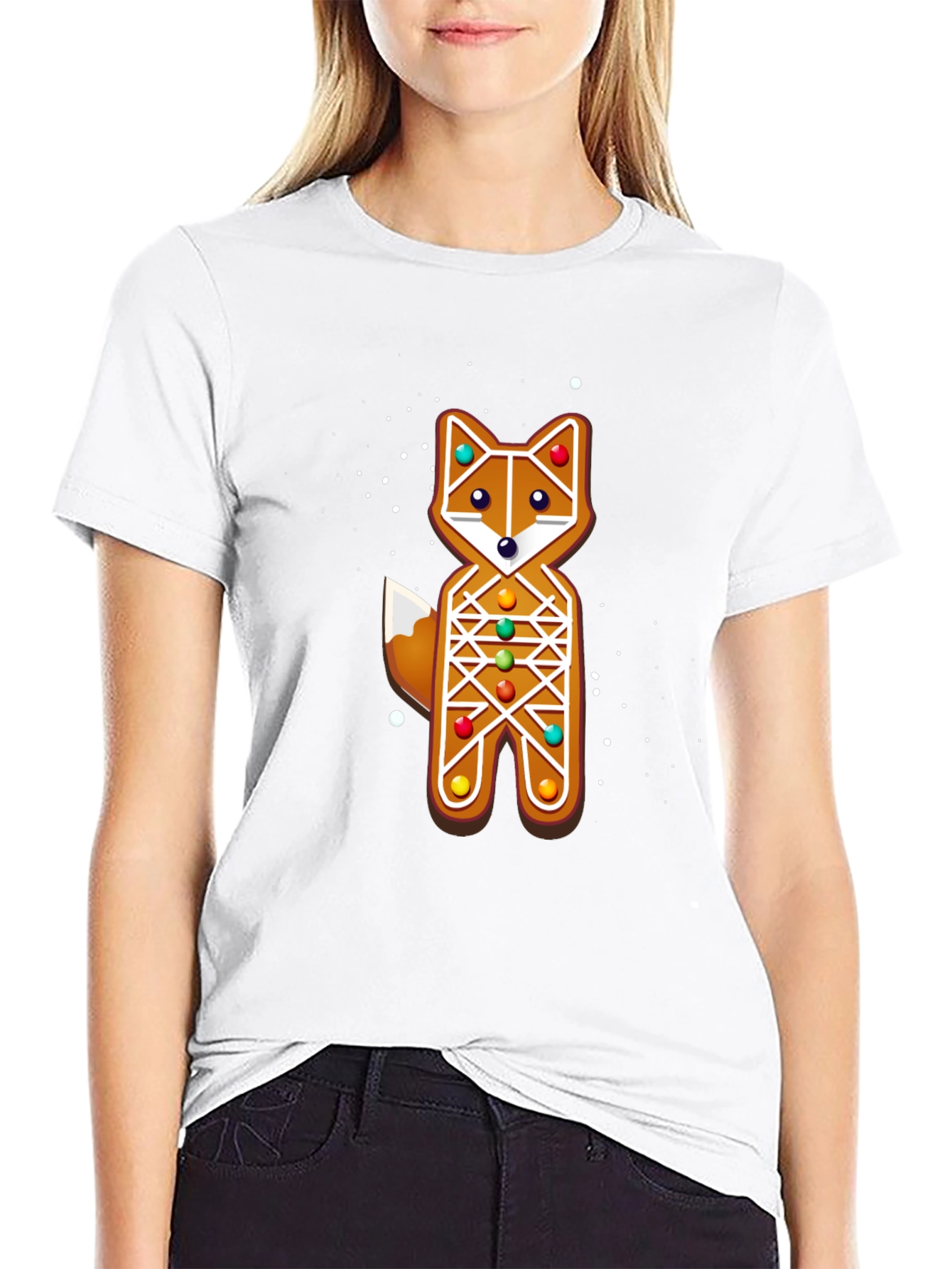 Gingerbread Fox Christmas Holiday T-Shirt