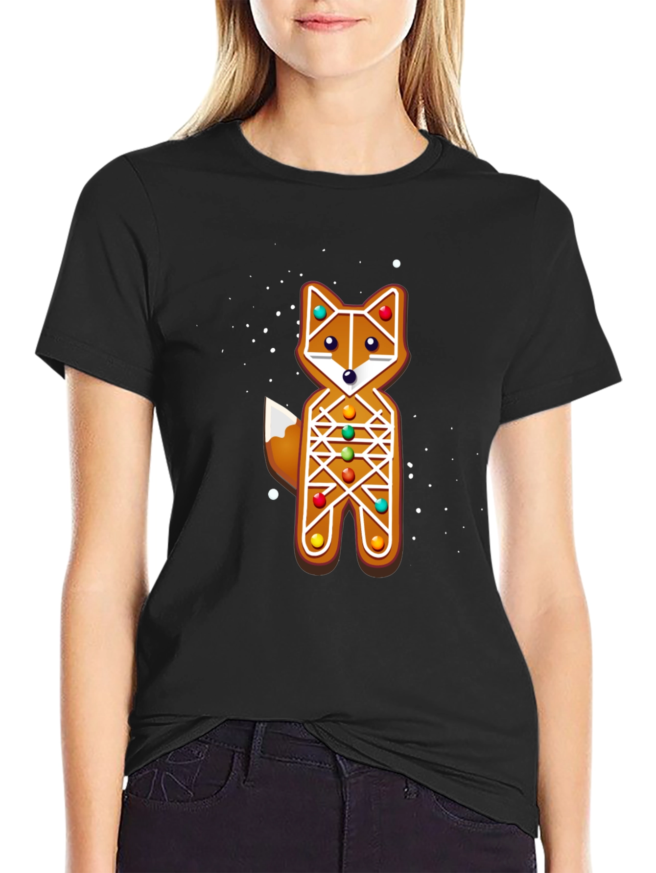 Gingerbread Fox Christmas Holiday T-Shirt