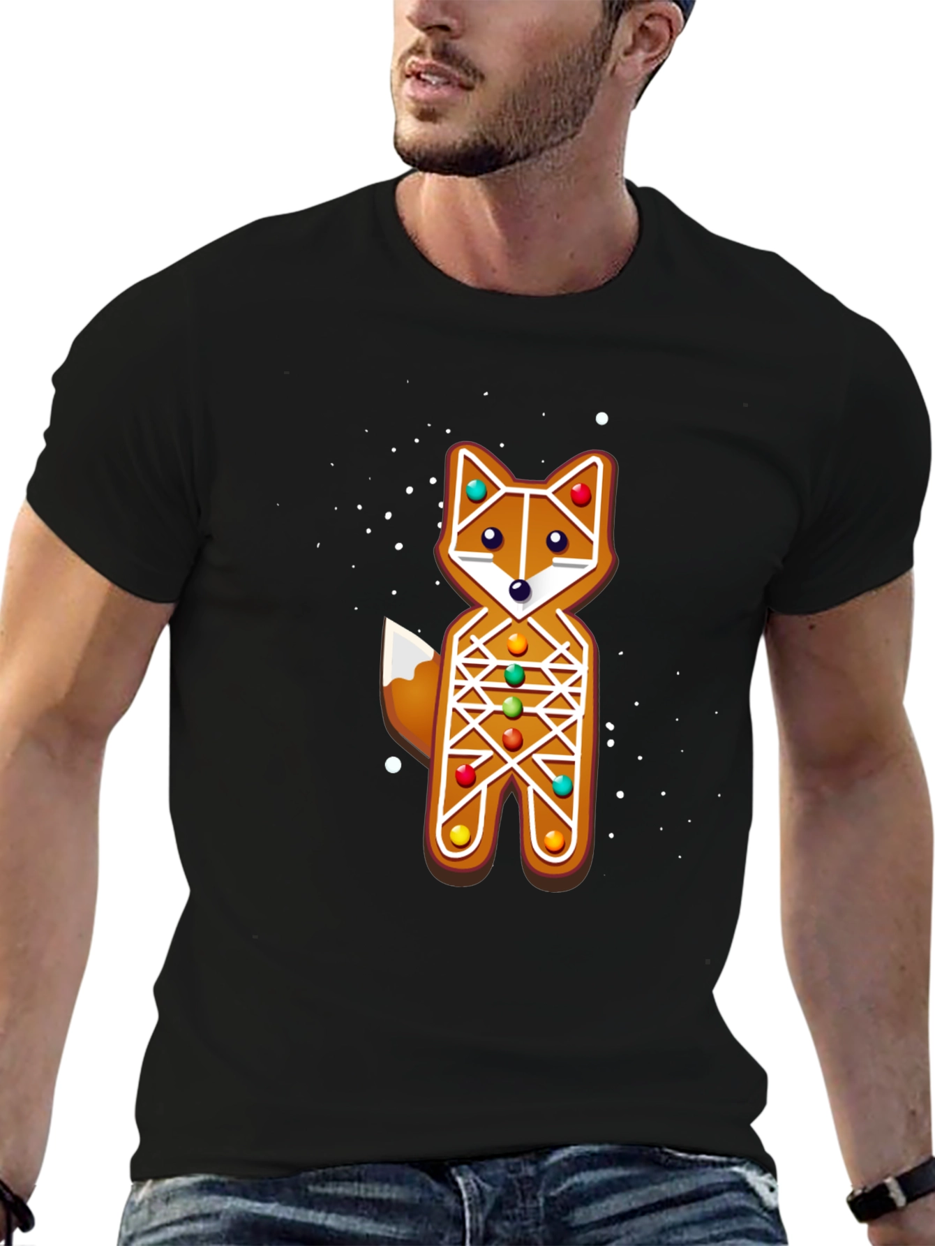 Gingerbread Fox Christmas Holiday T-Shirt
